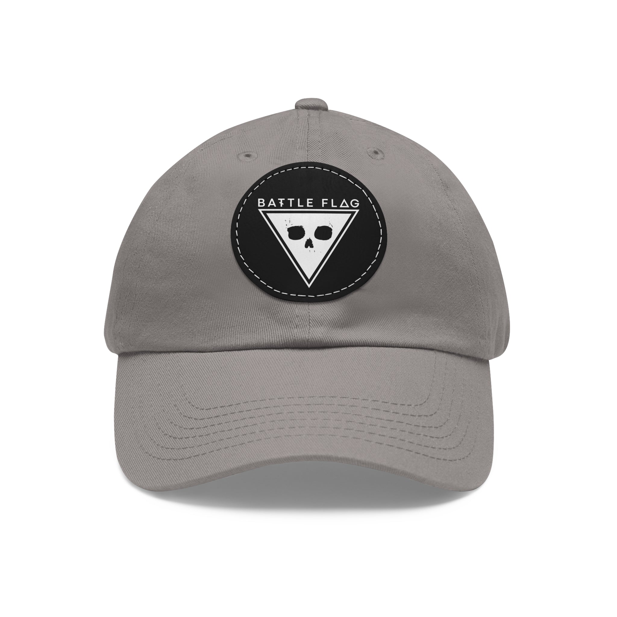 Battle Flag Hat with Leather Patch - White Emblem