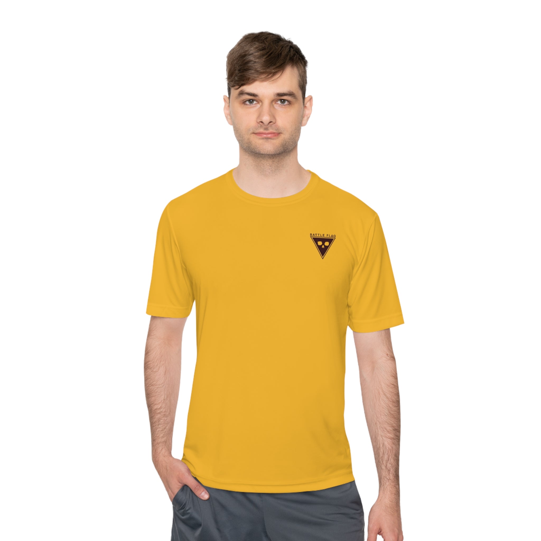 Battle Flag Unisex Moisture Wicking Tee - Small Red Emblem