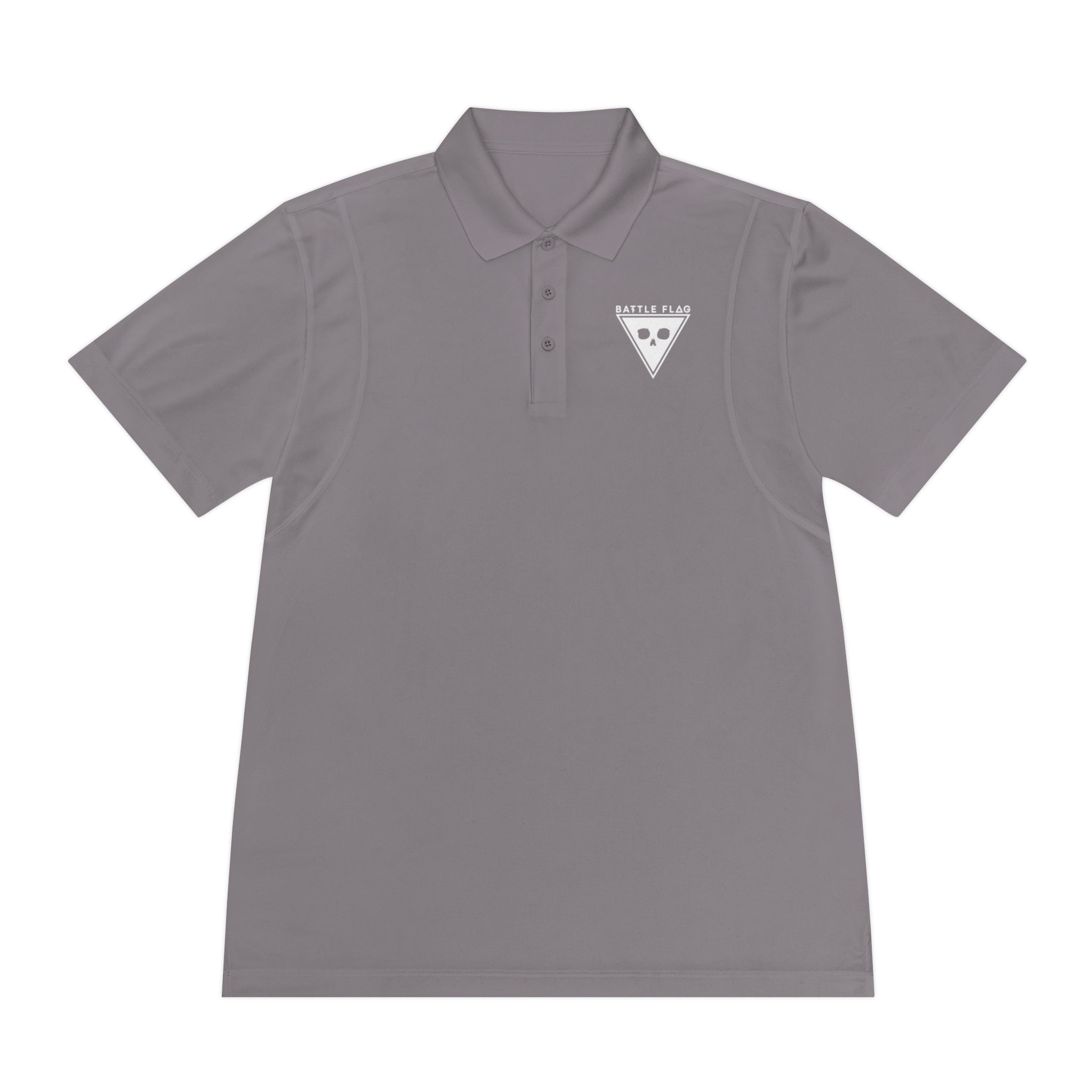 Battle Flag Men's Sport Polo Shirt - White Emblem