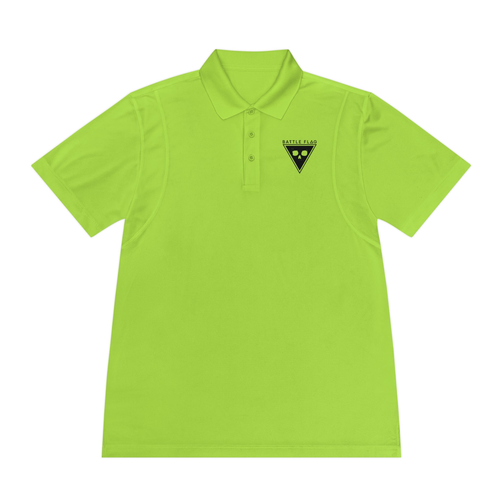 Battle Flag Men's Sport Polo Shirt - Black Emblem