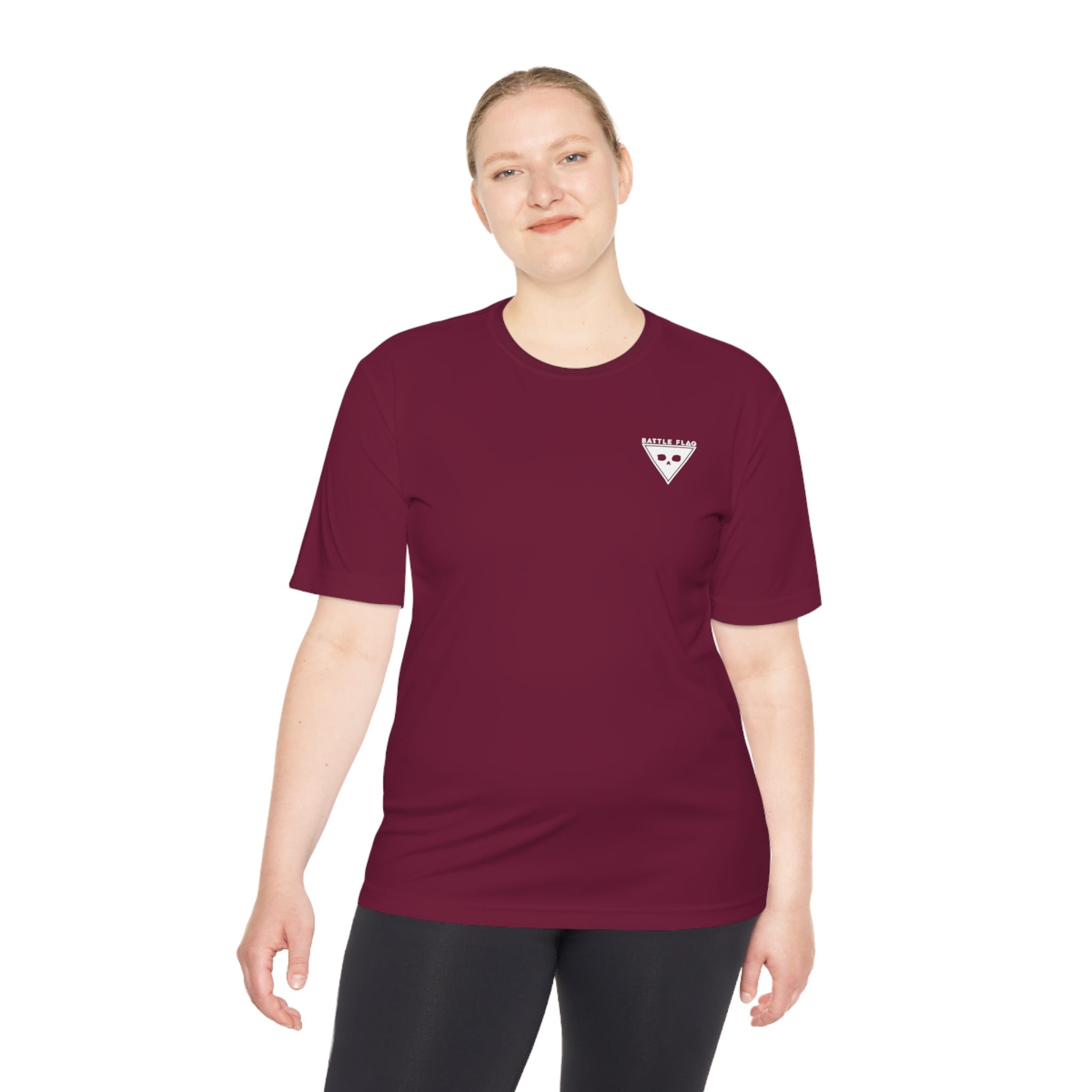 Battle Flag Unisex Moisture Wicking Tee - Small White Emblem