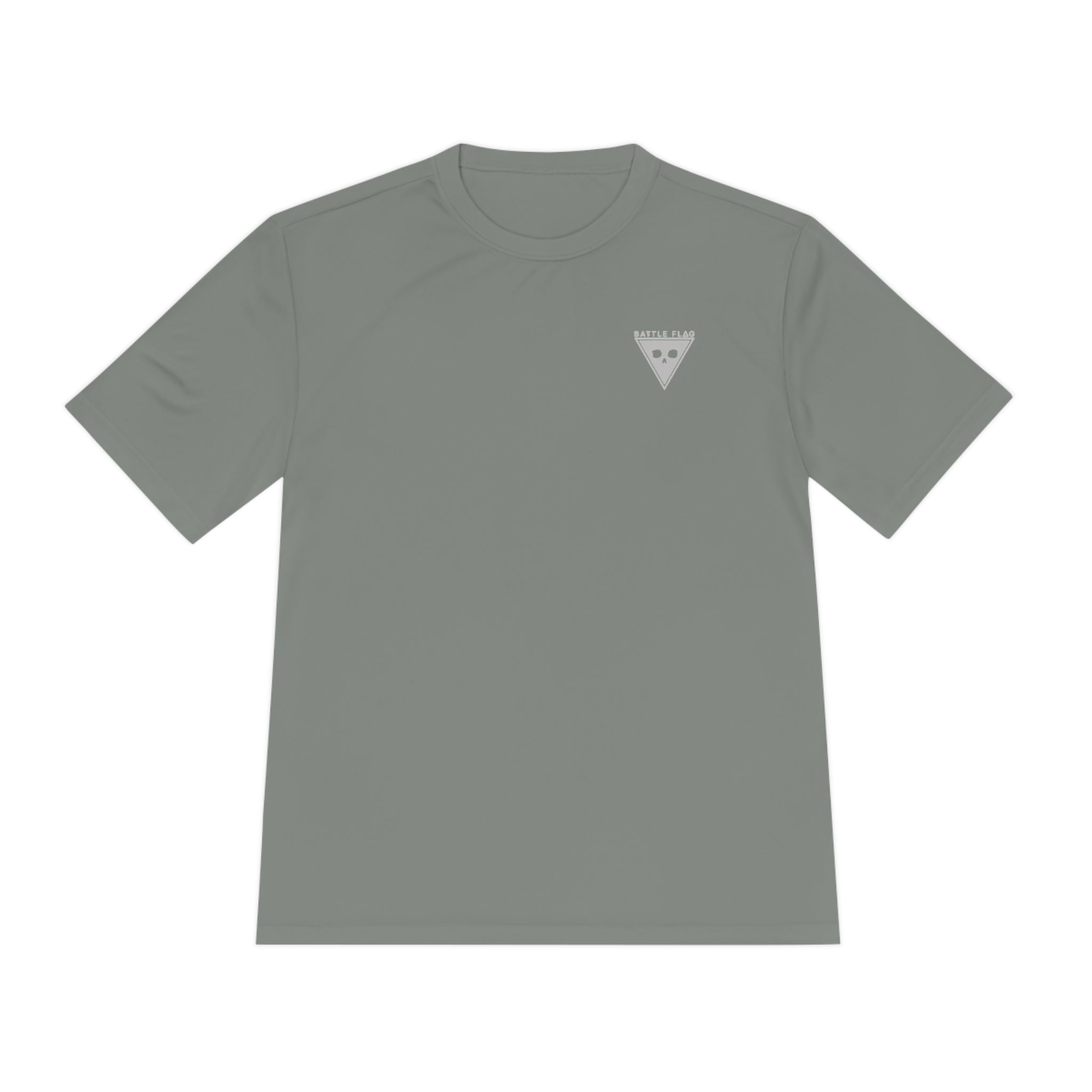 Battle Flag Unisex Moisture Wicking Tee - Small Light Grey Emblem