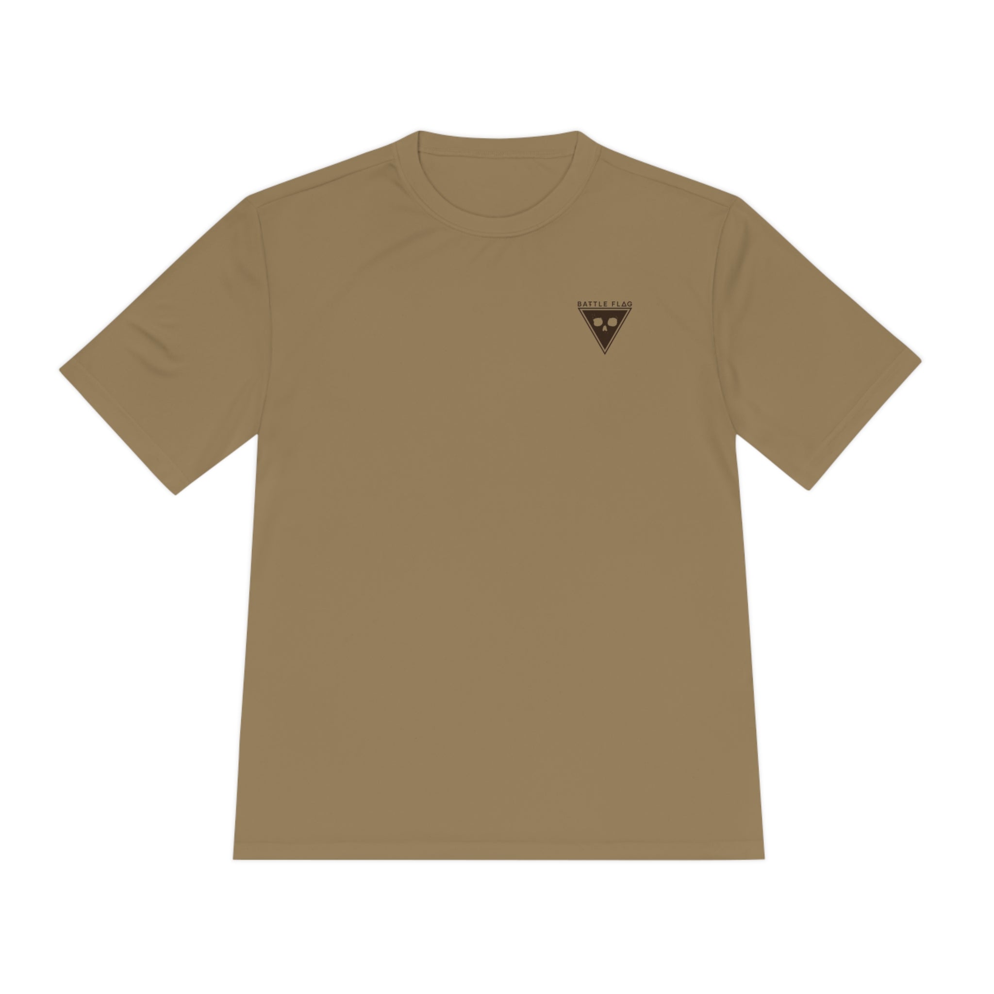 Battle Flag Unisex Moisture Wicking Tee - Small Brown Emblem