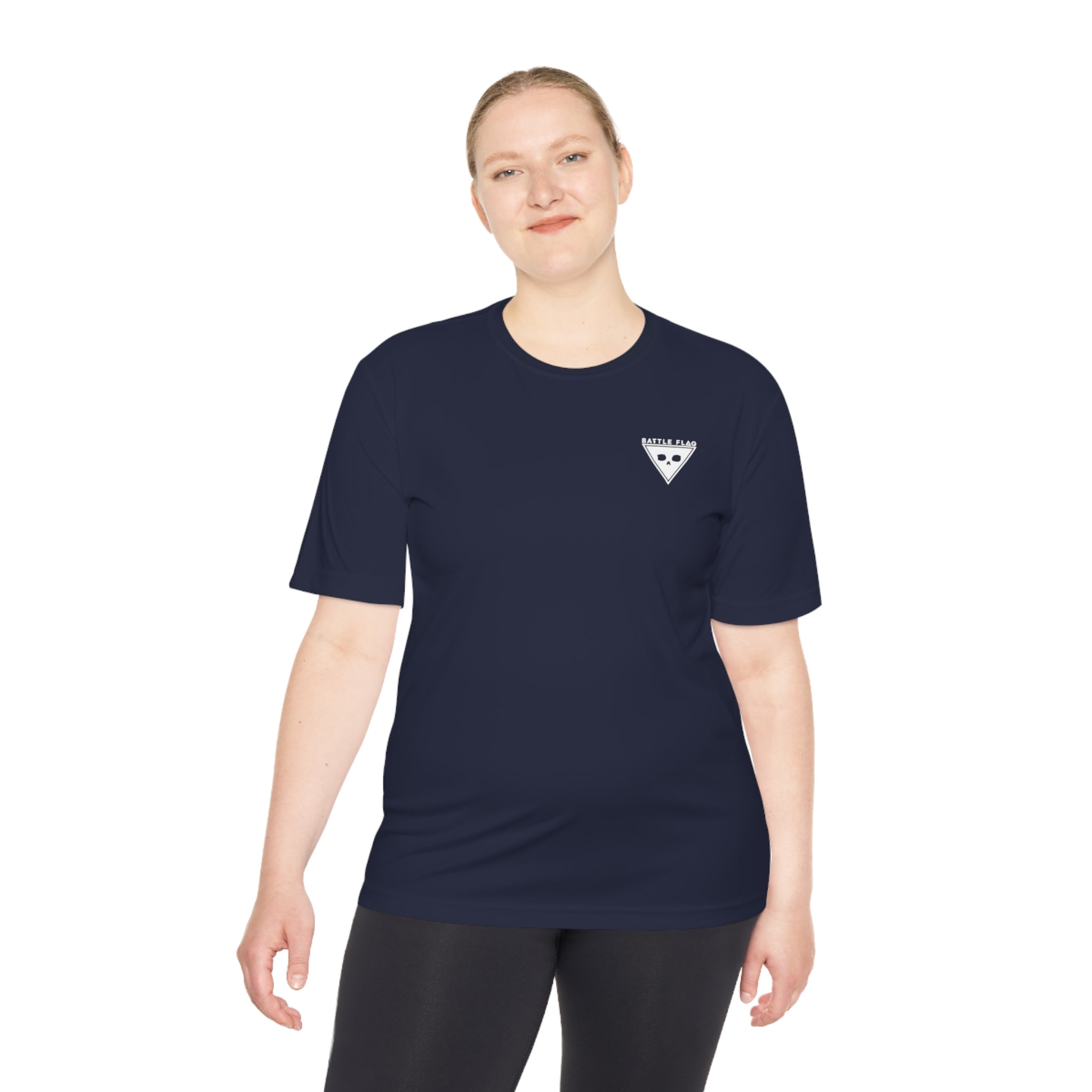 Battle Flag Unisex Moisture Wicking Tee - Small White Emblem