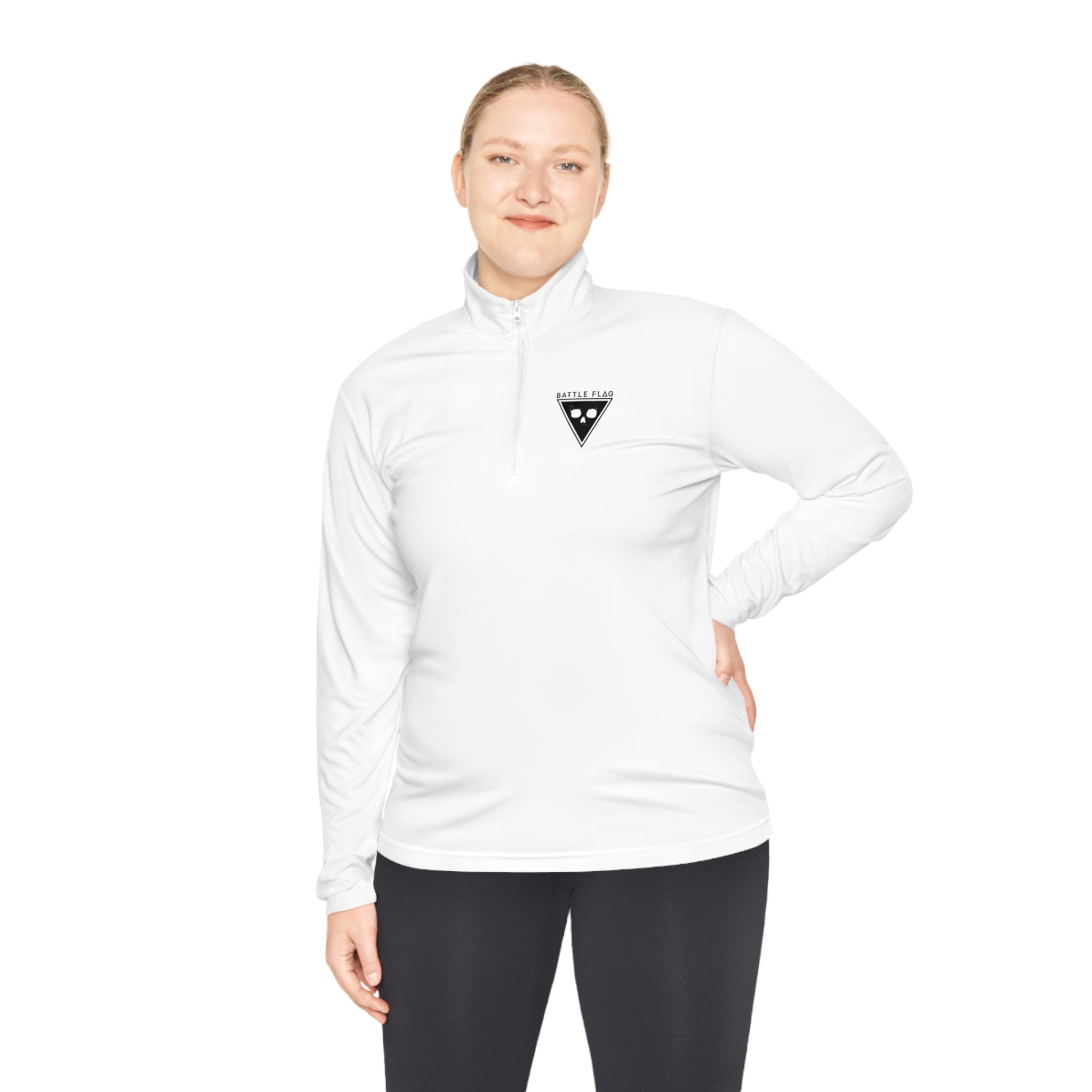 Battle Flag Unisex Quarter-Zip Pullover - Black Emblem