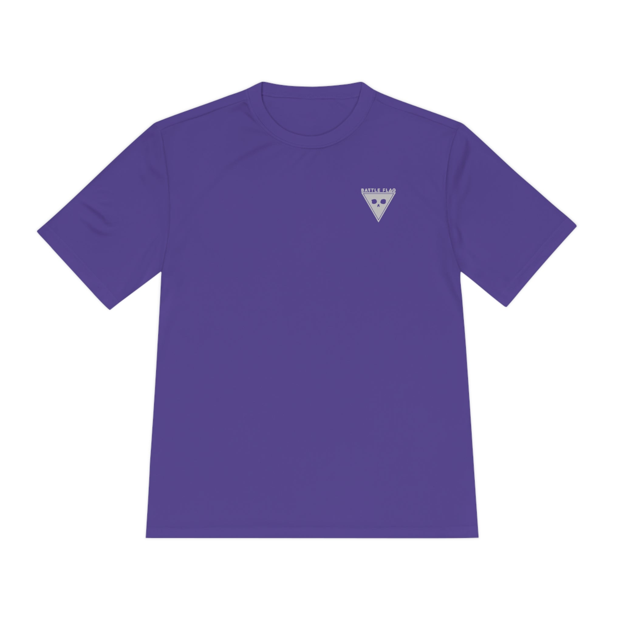Battle Flag Unisex Moisture Wicking Tee - Small Light Grey Emblem