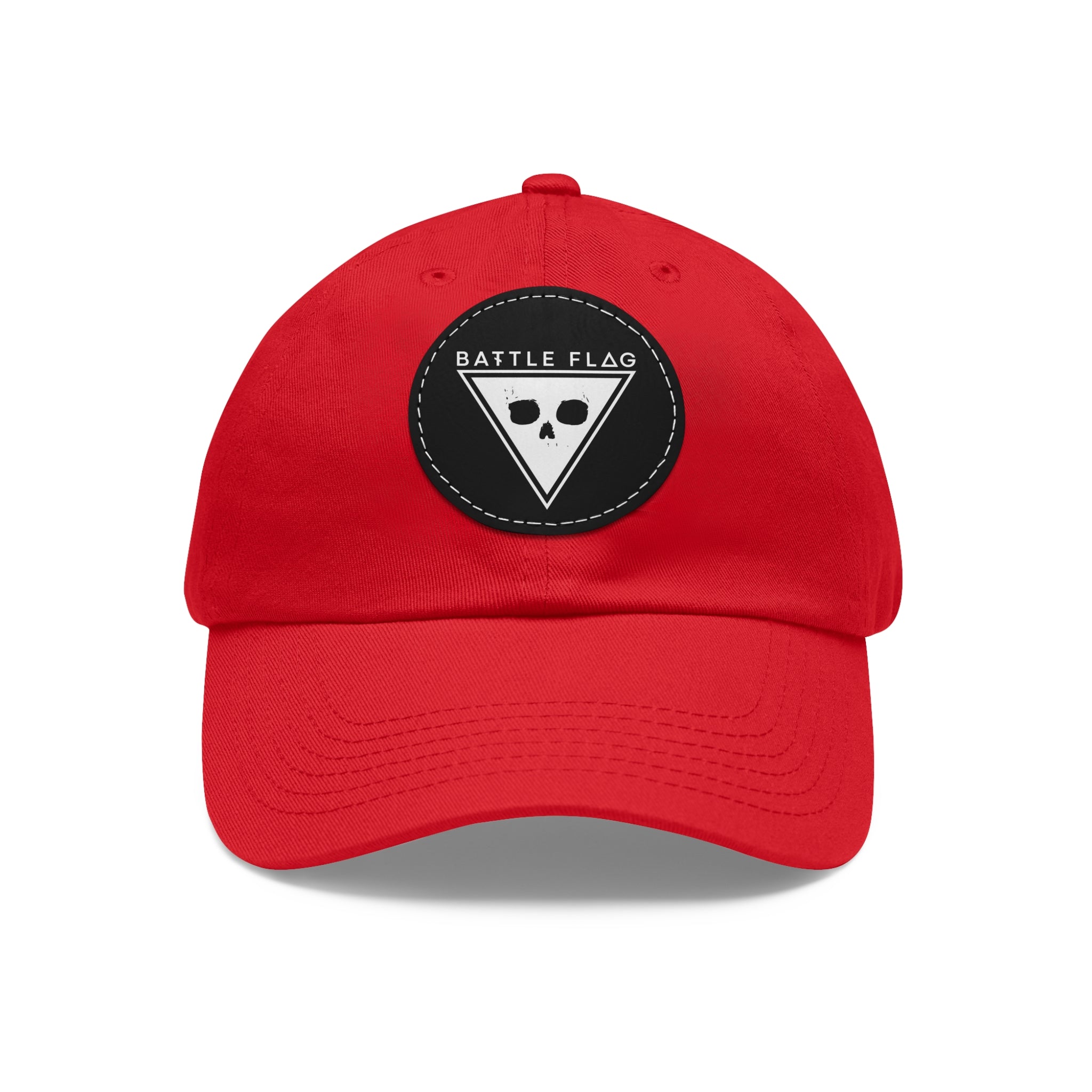 Battle Flag Hat with Leather Patch - White Emblem