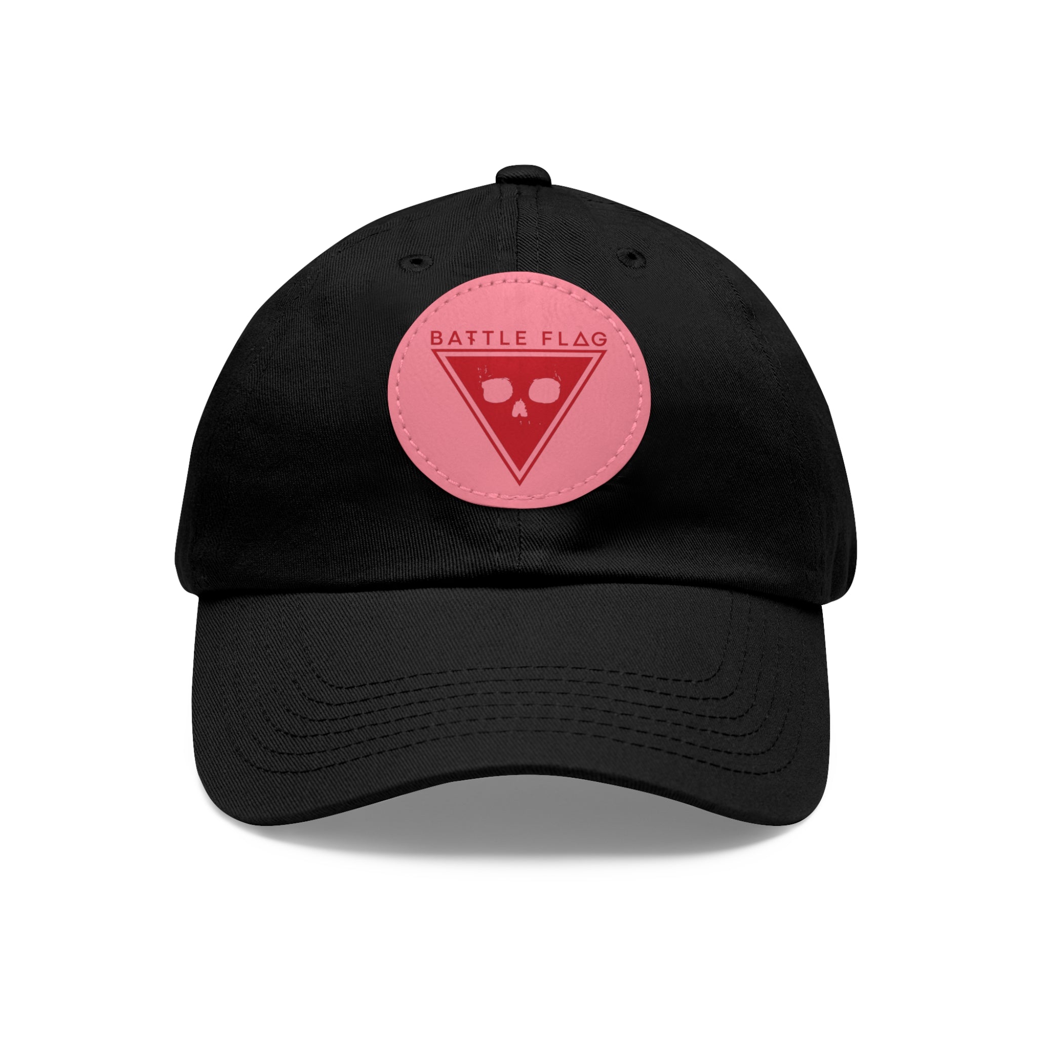 Battle Flag Hat with Leather Patch - Red Emblem