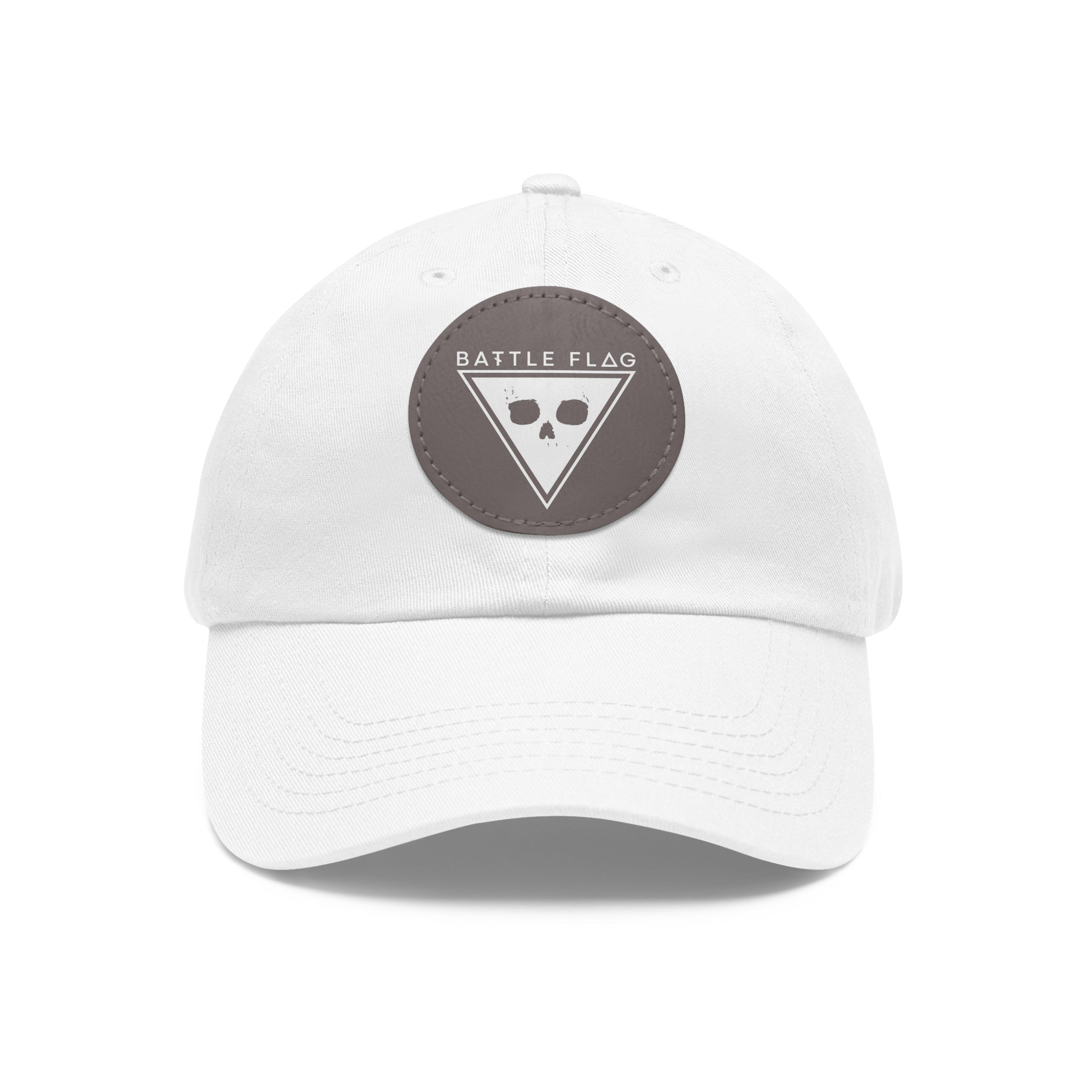 Battle Flag Hat with Leather Patch - White Emblem