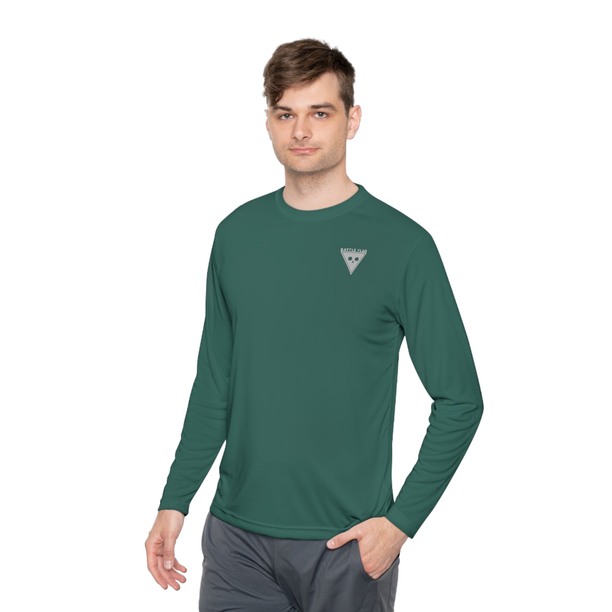 Battle Flag Unisex Lightweight Sport Top - Small Light Grey Emblem