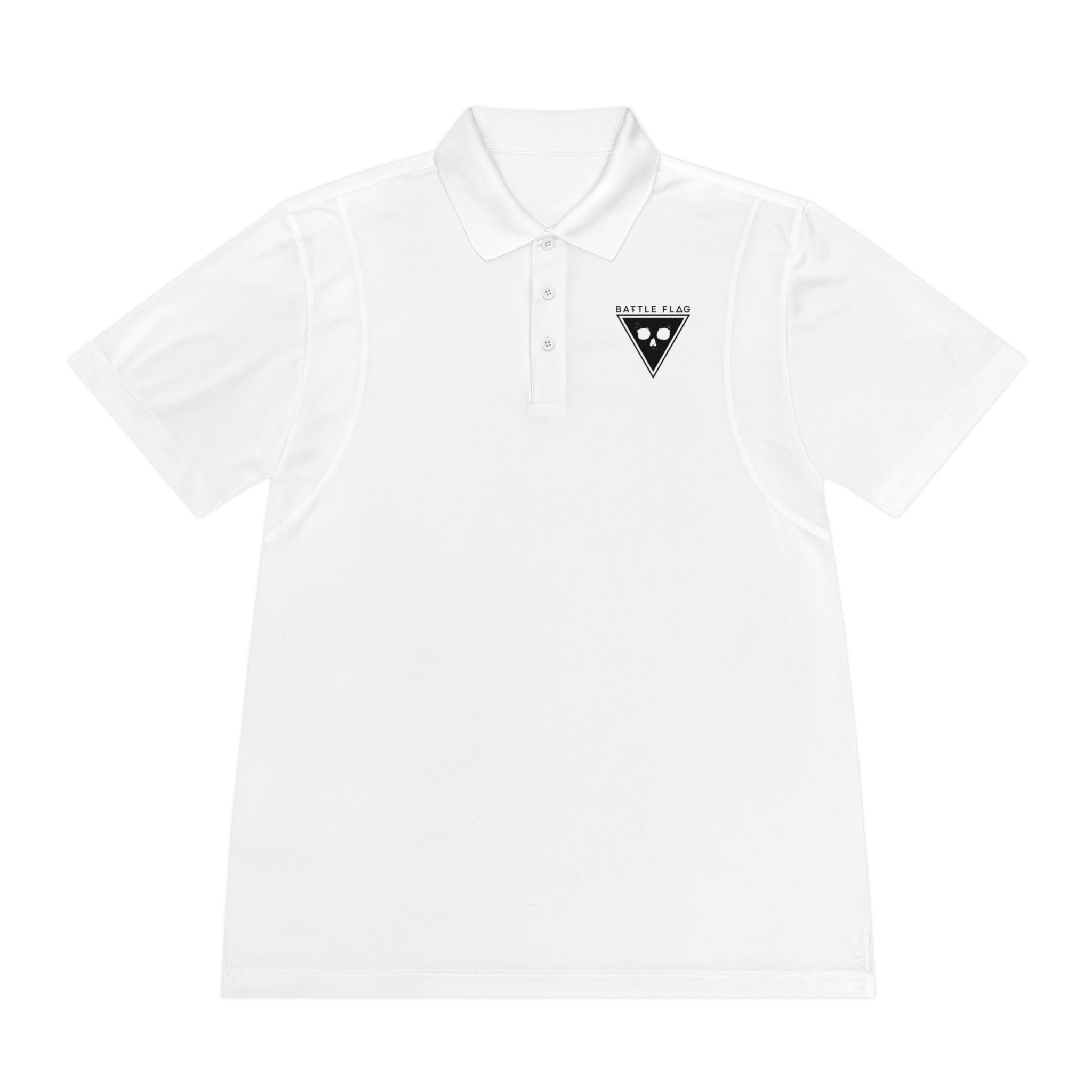Battle Flag Men's Sport Polo Shirt - Black Emblem