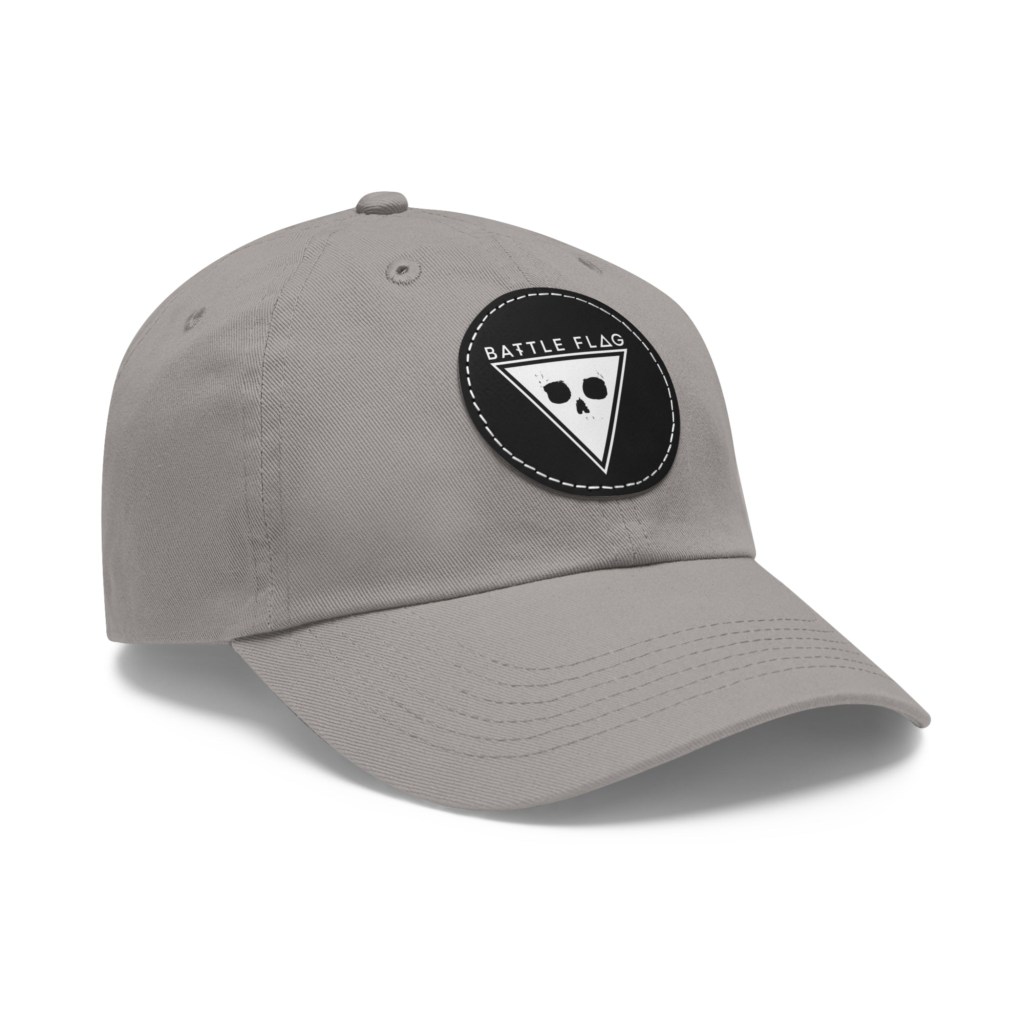 Battle Flag Hat with Leather Patch - White Emblem