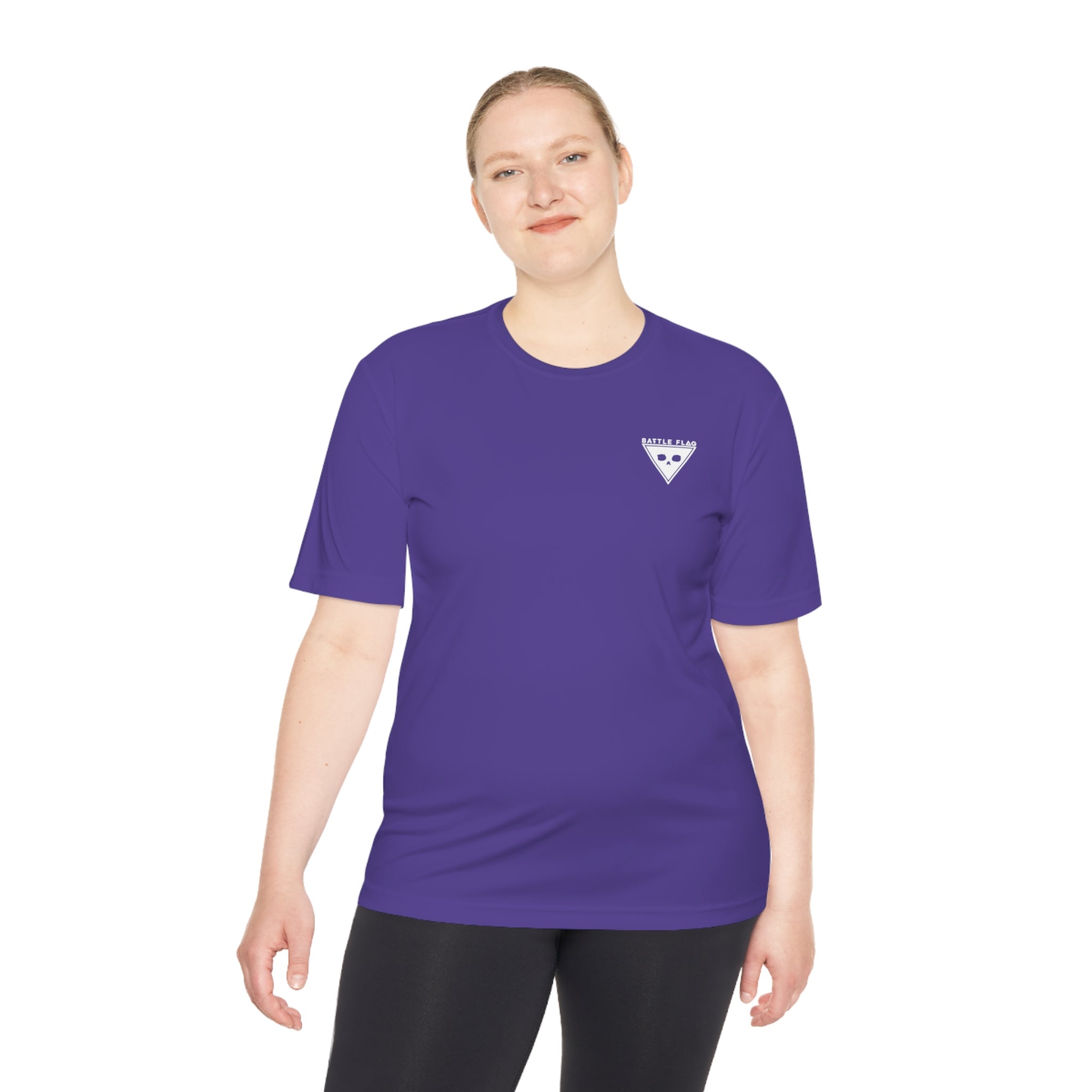 Battle Flag Unisex Moisture Wicking Tee - Small White Emblem