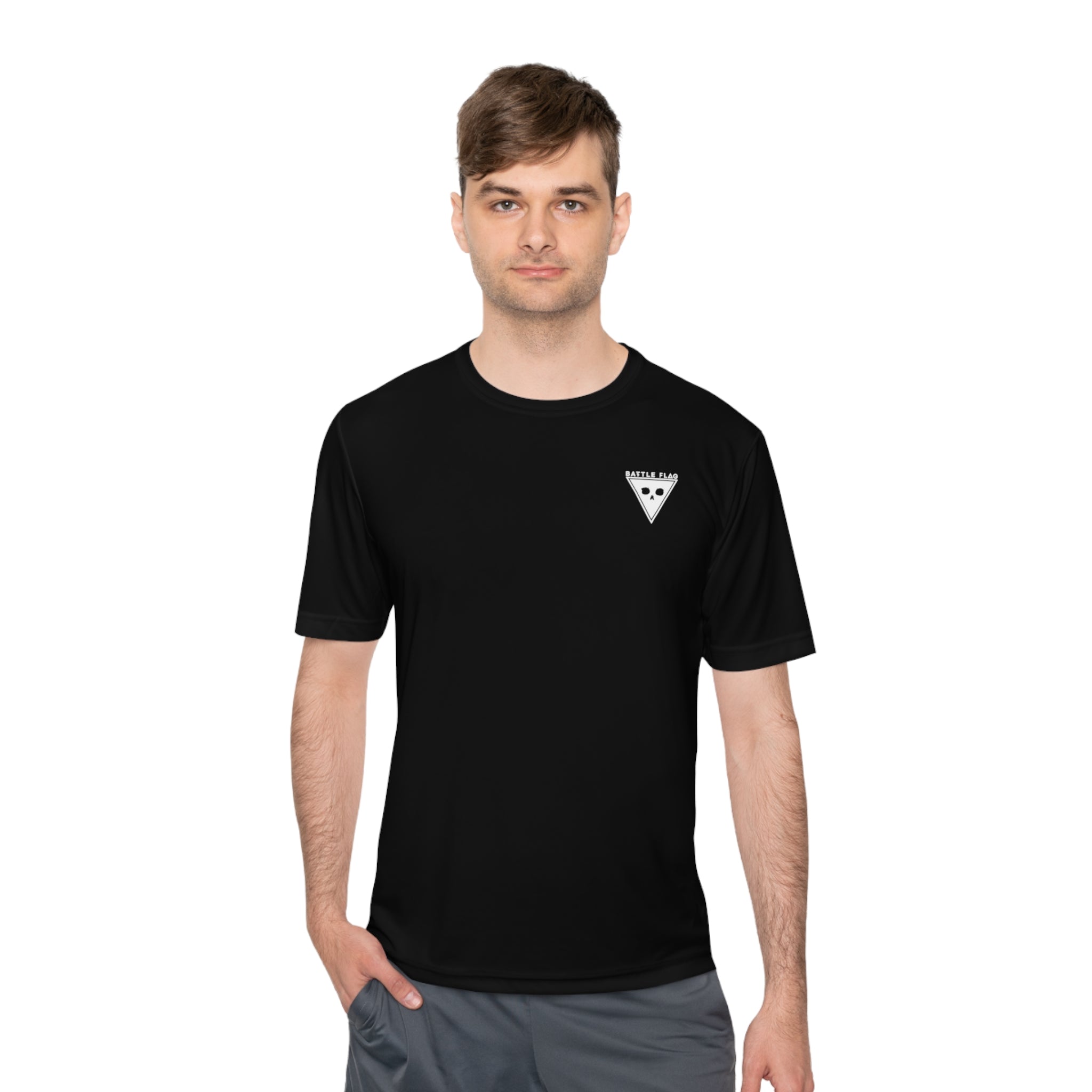 Battle Flag Unisex Moisture Wicking Tee - Small White Emblem
