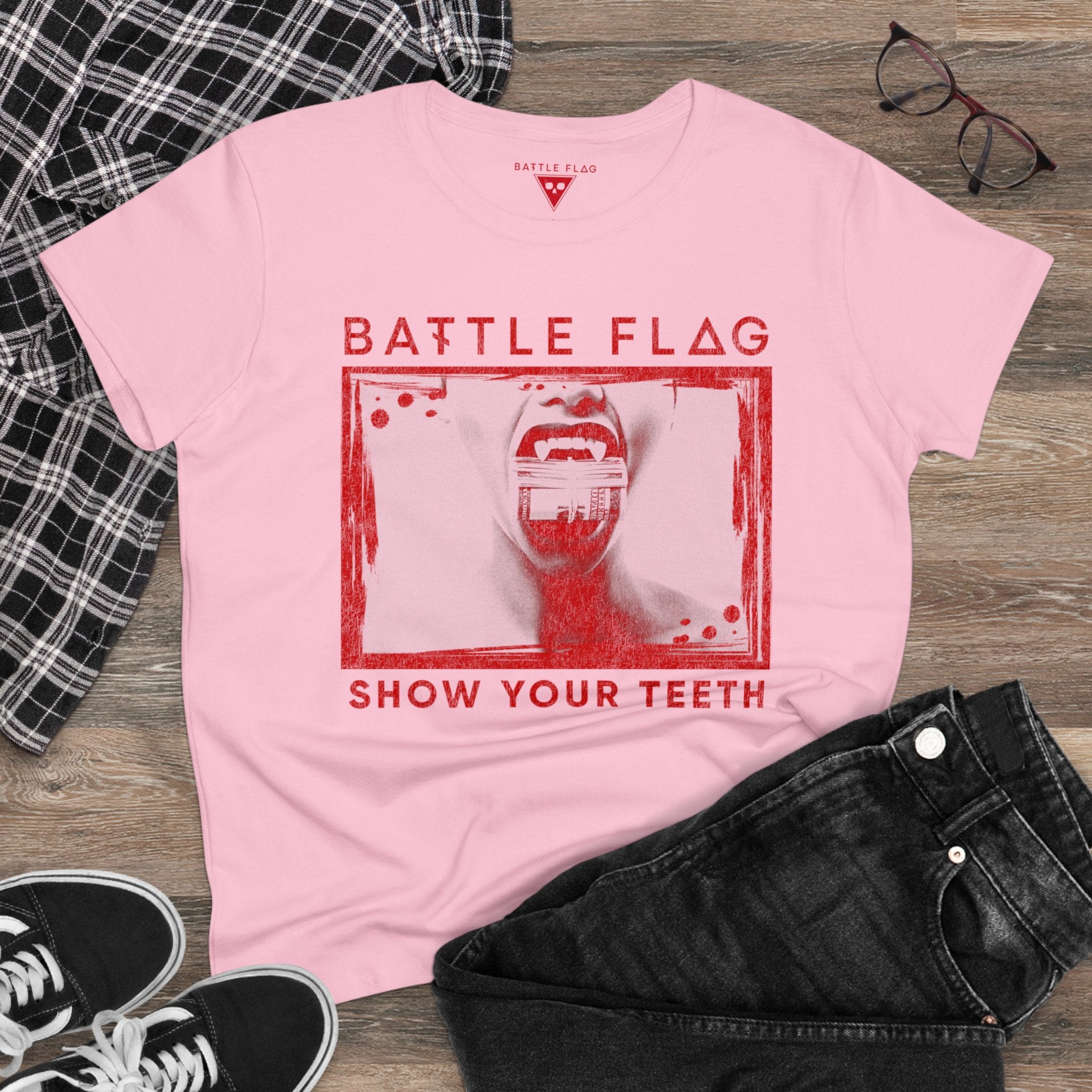 'Show Your Teeth' Women's Midweight Cotton Tee