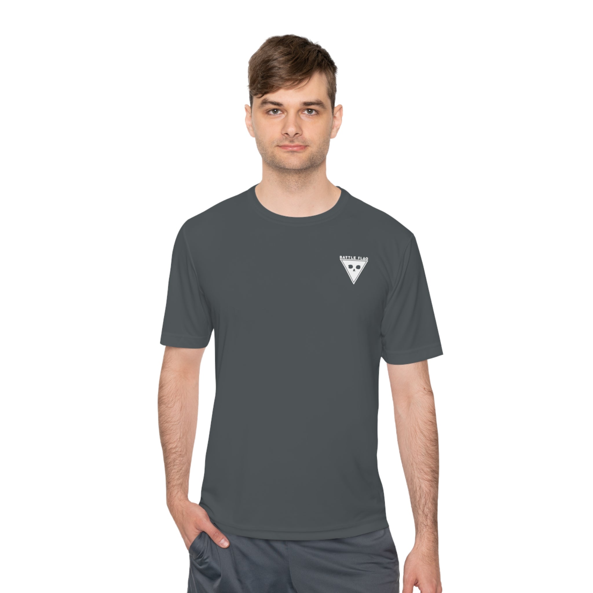 Battle Flag Unisex Moisture Wicking Tee - Small White Emblem
