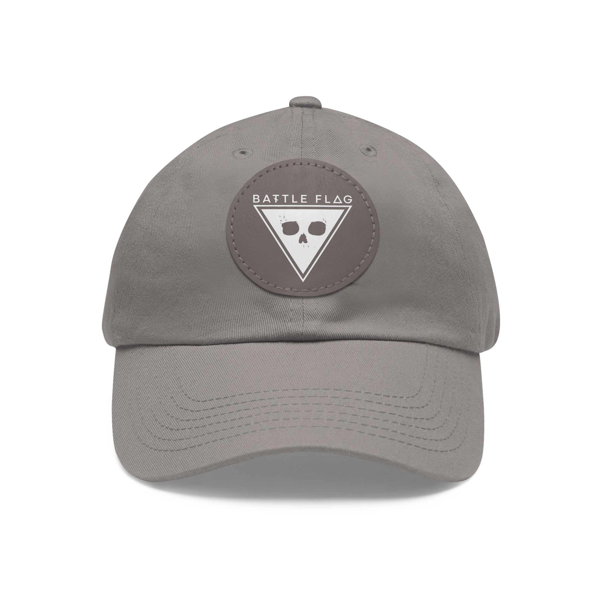Battle Flag Hat with Leather Patch - White Emblem