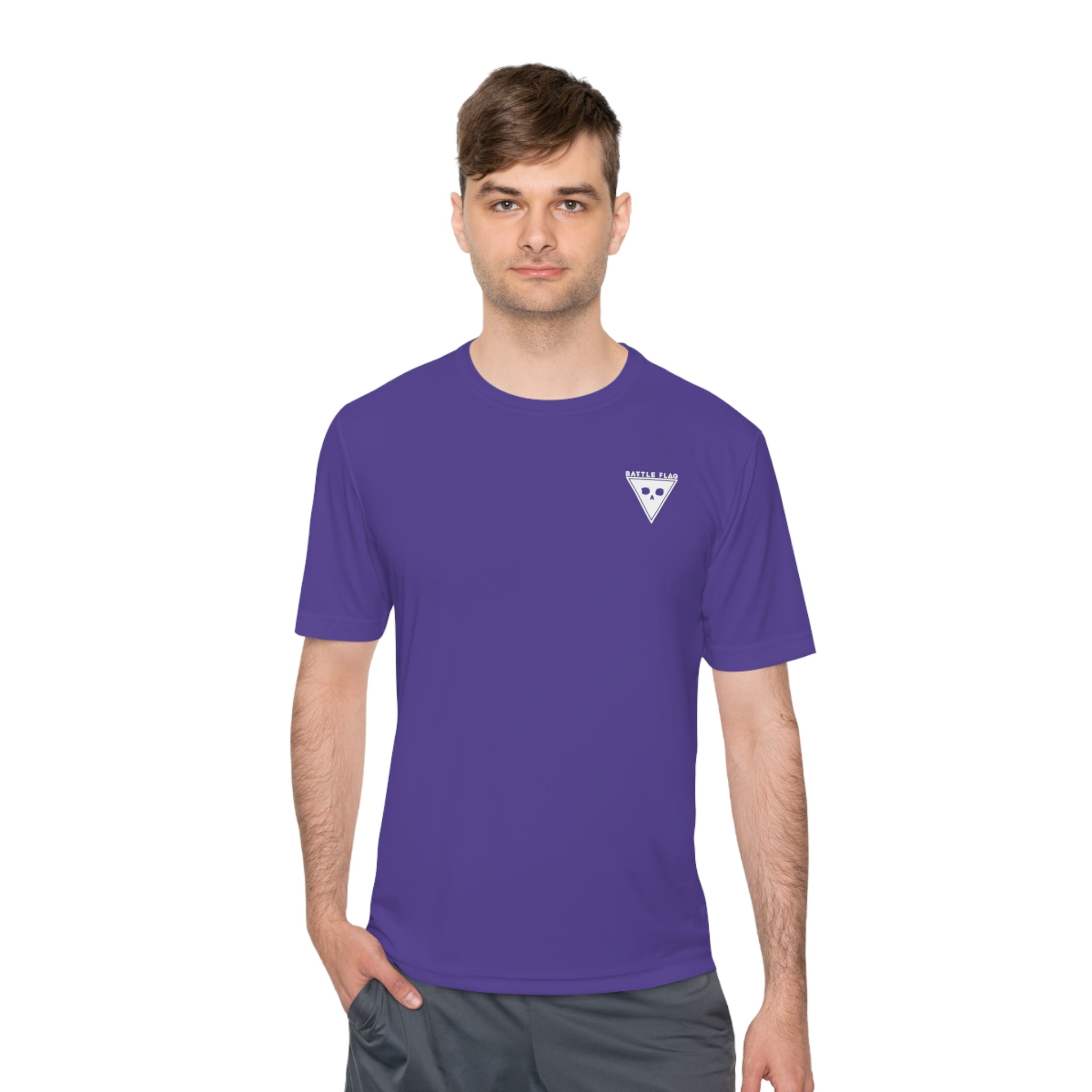 Battle Flag Unisex Moisture Wicking Tee - Small White Emblem