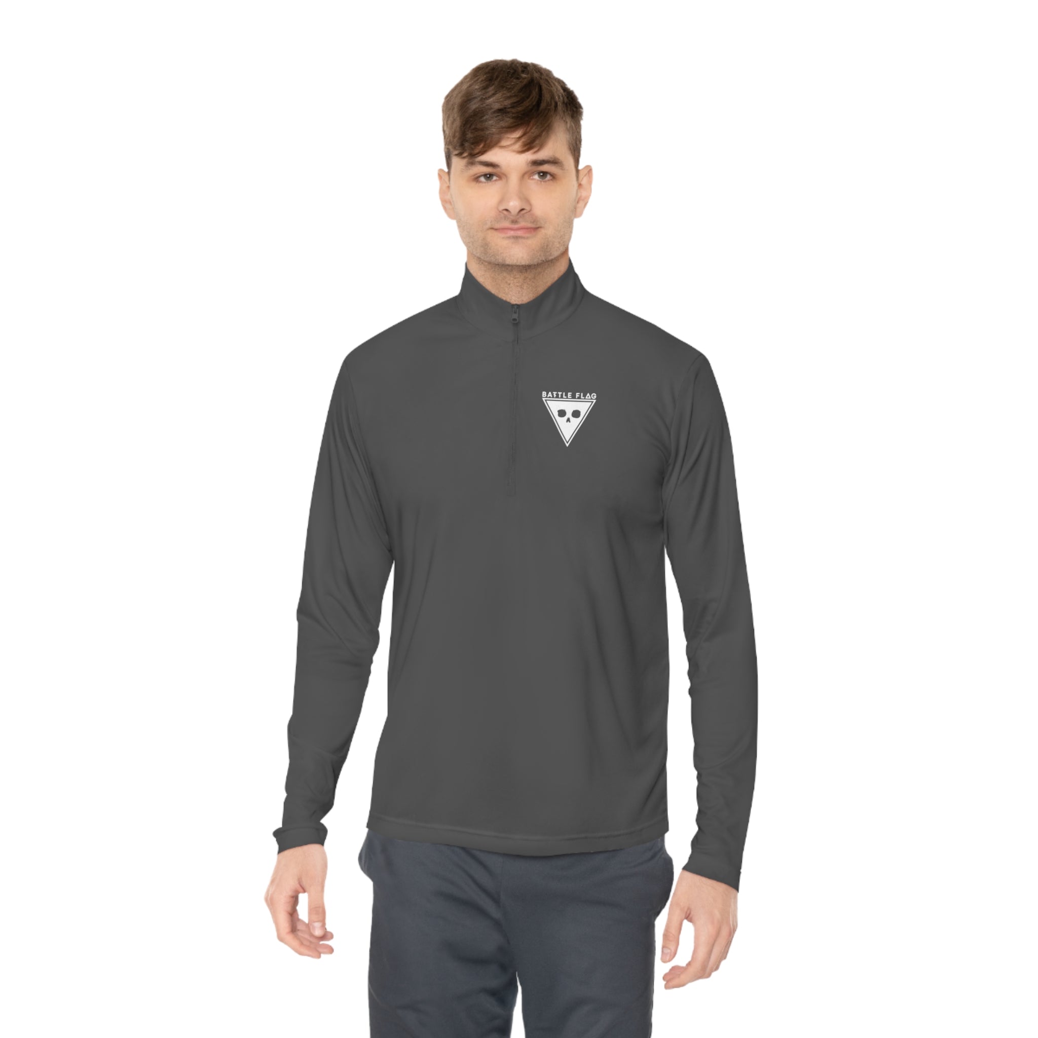 Battle Flag Unisex Quarter-Zip Pullover - White Emblem
