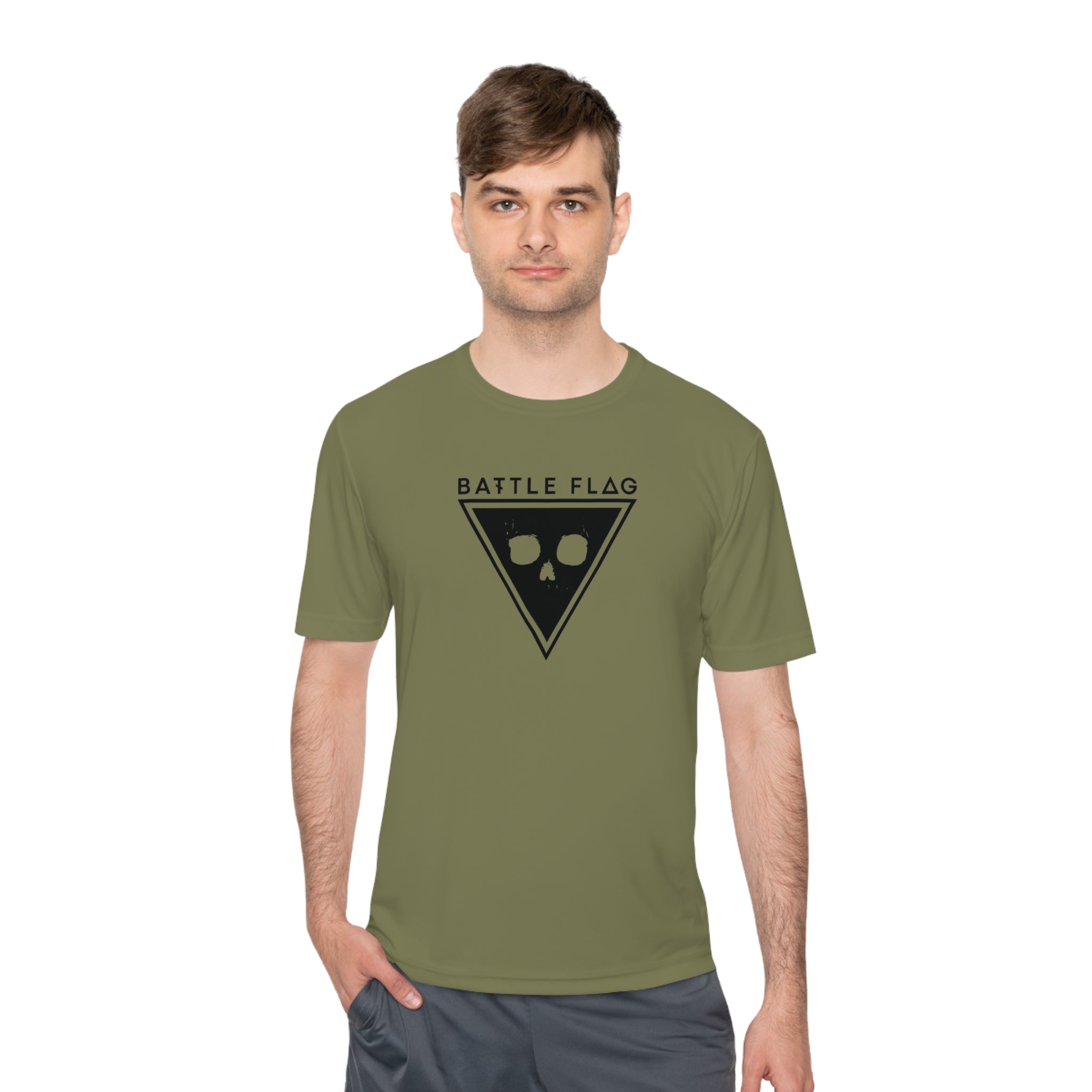 Battle Flag Unisex Moisture Wicking Tee - Black Emblem