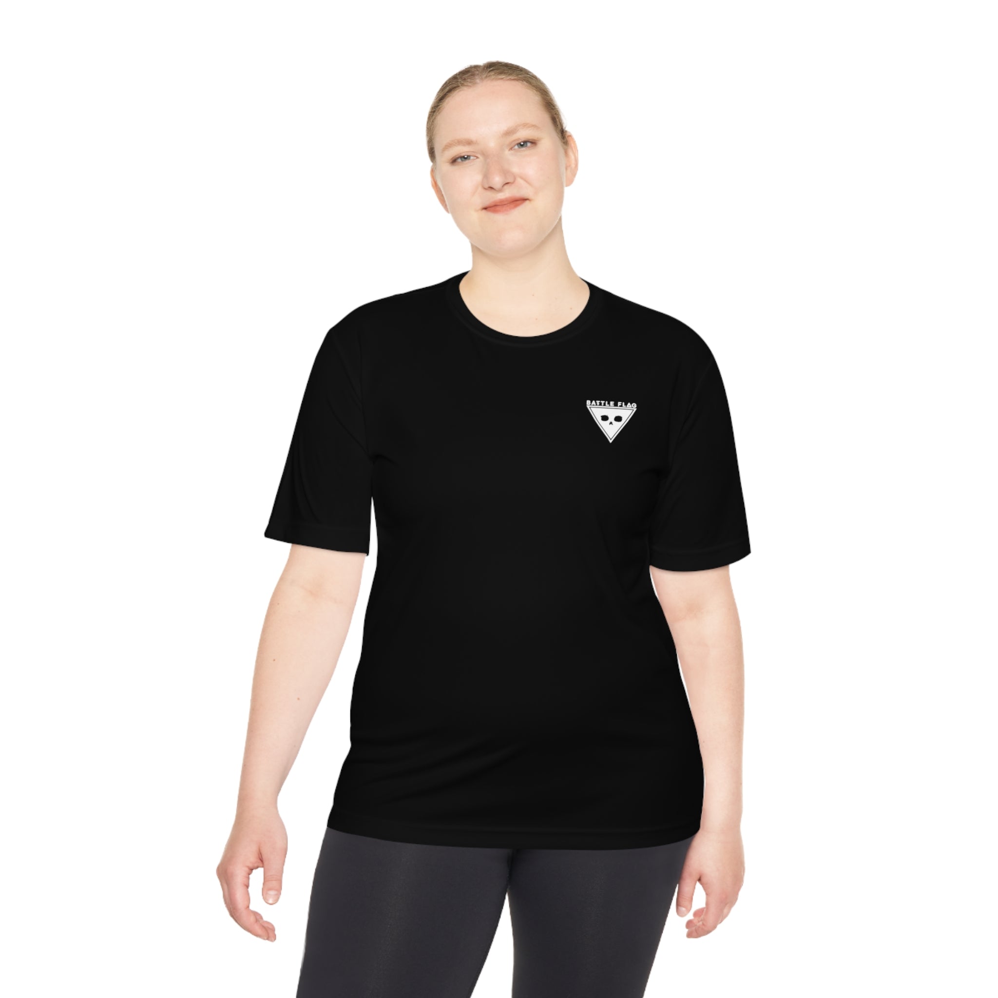 Battle Flag Unisex Moisture Wicking Tee - Small White Emblem