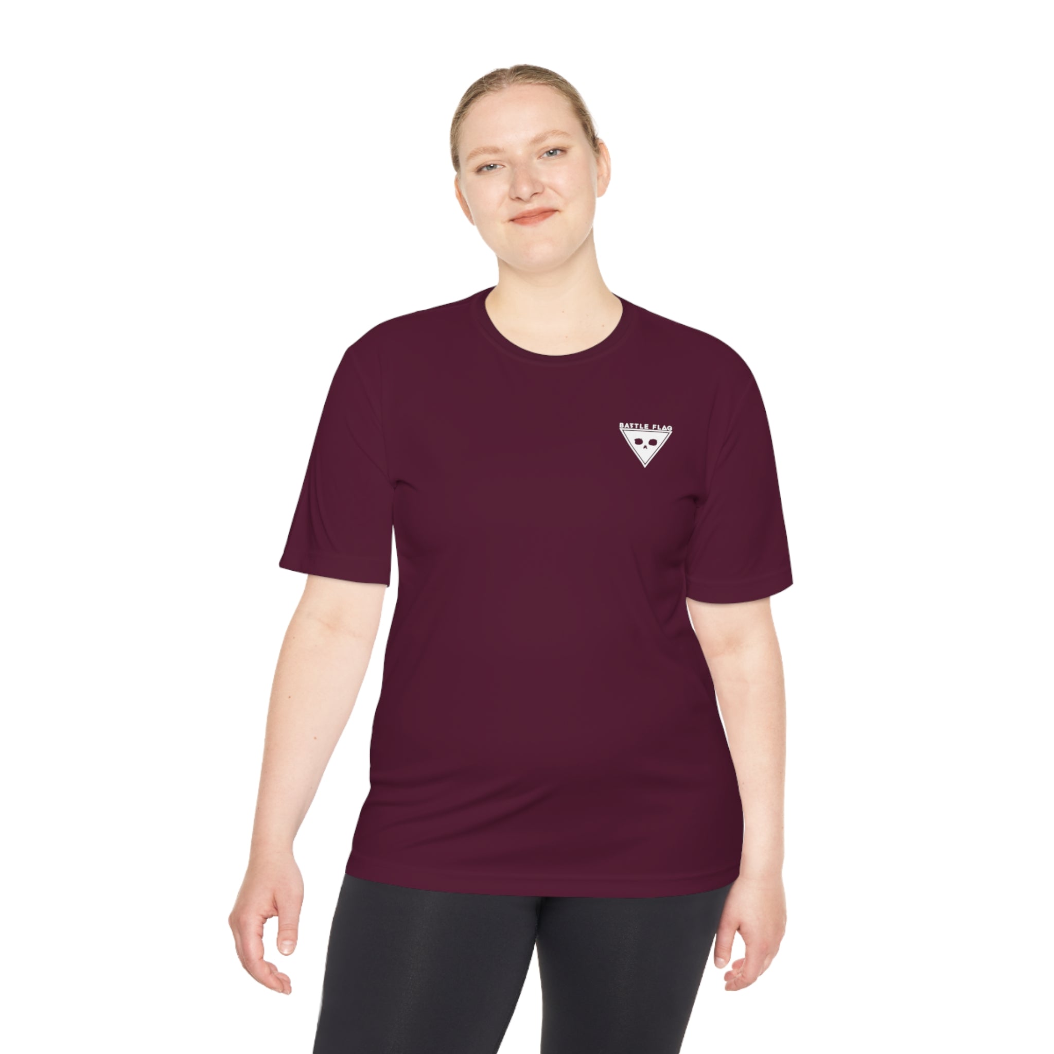 Battle Flag Unisex Moisture Wicking Tee - Small White Emblem