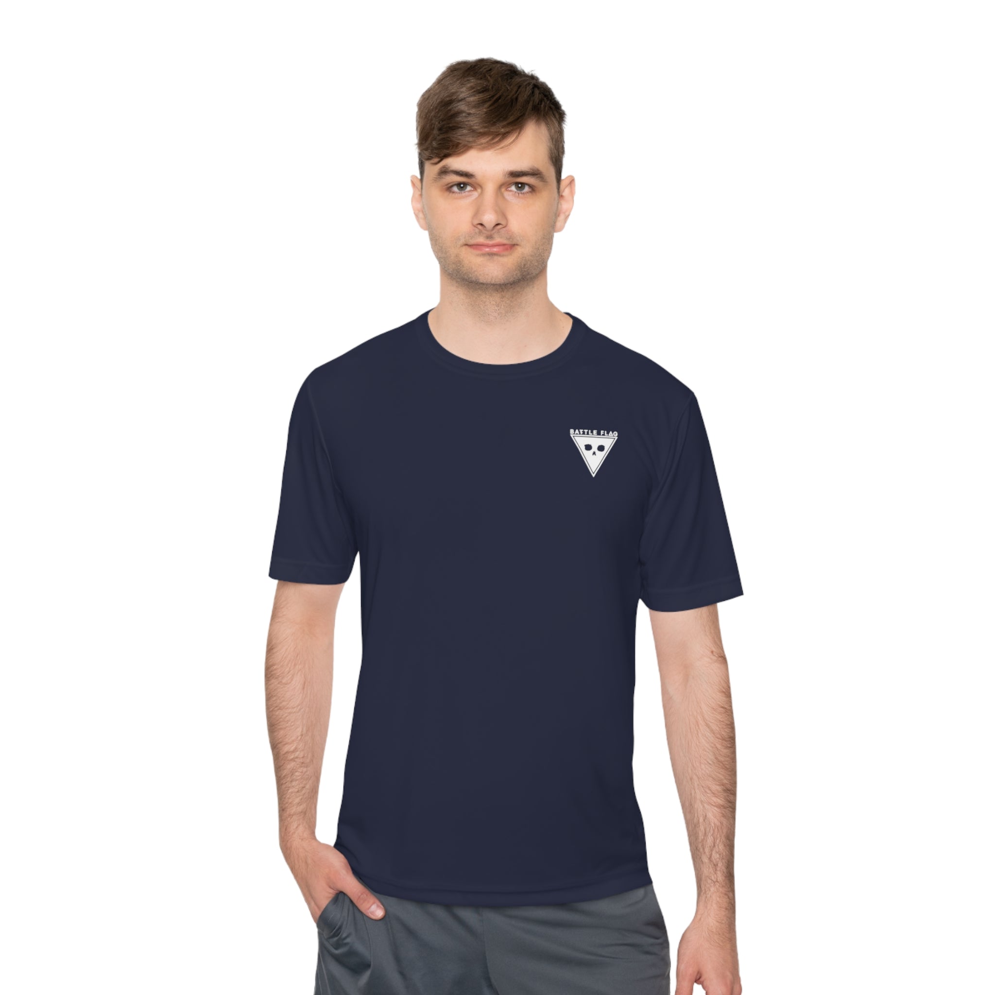Battle Flag Unisex Moisture Wicking Tee - Small White Emblem