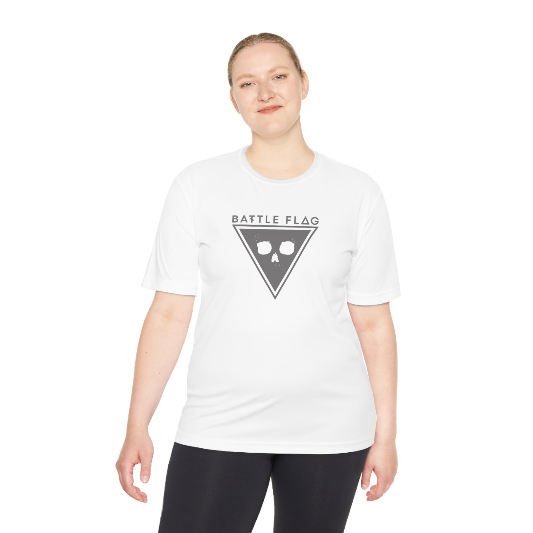 Battle Flag Unisex Moisture Wicking Tee - Grey Emblem