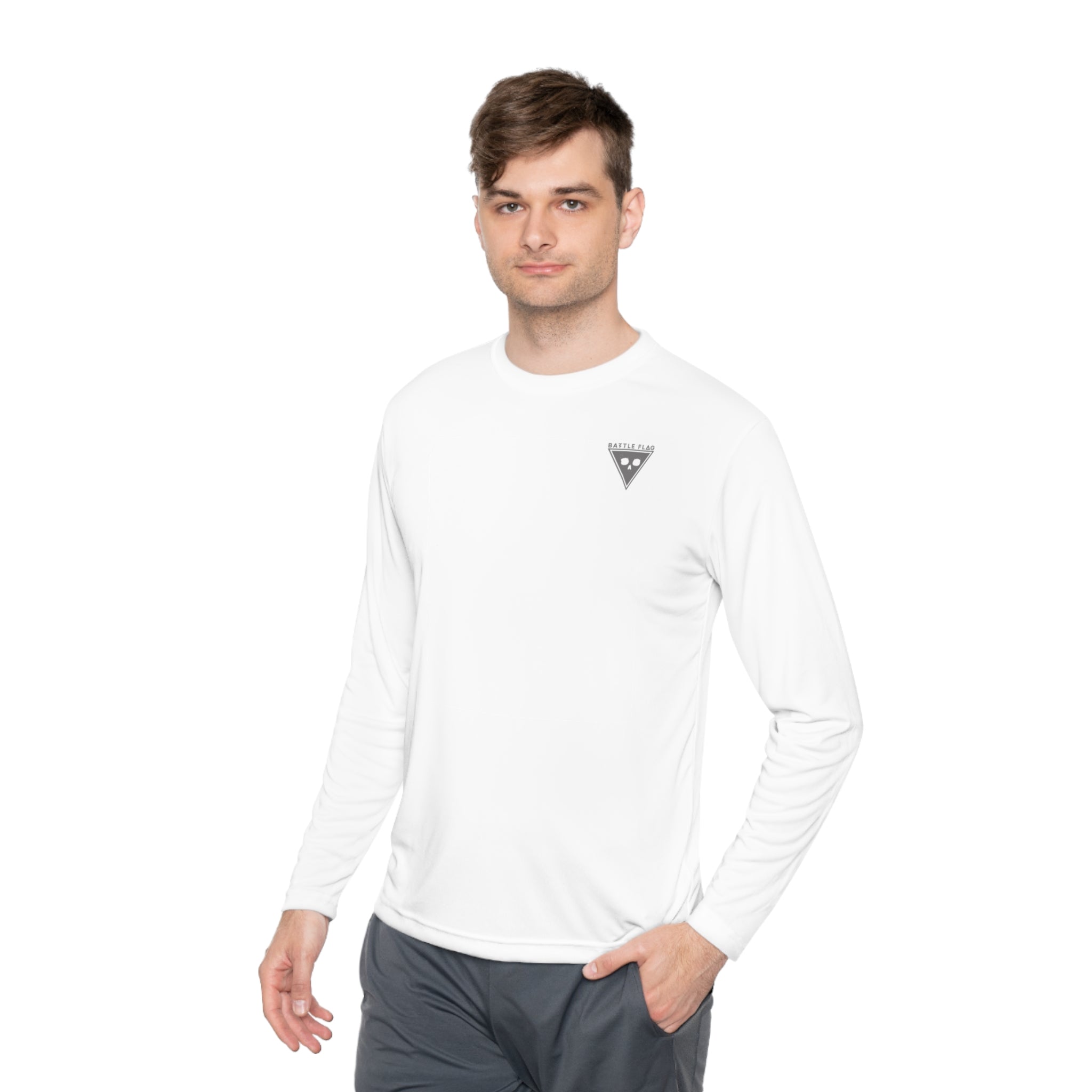 Battle Flag Unisex Lightweight Sport Top - Small Grey Emblem