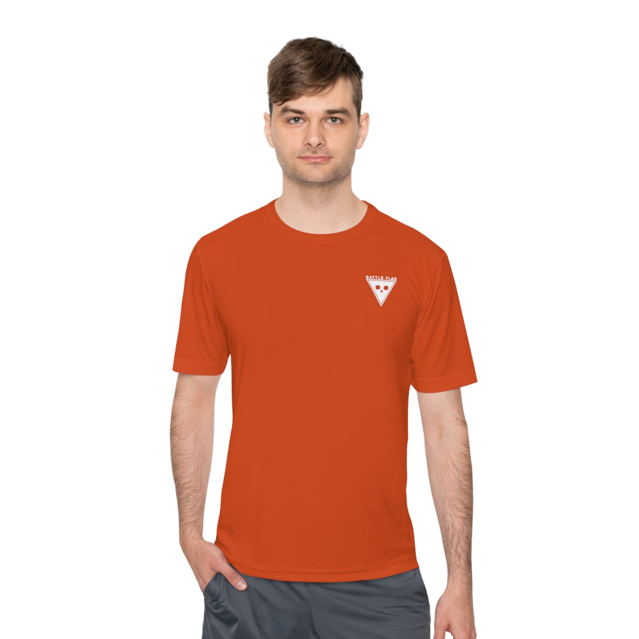 Battle Flag Unisex Moisture Wicking Tee - Small White Emblem