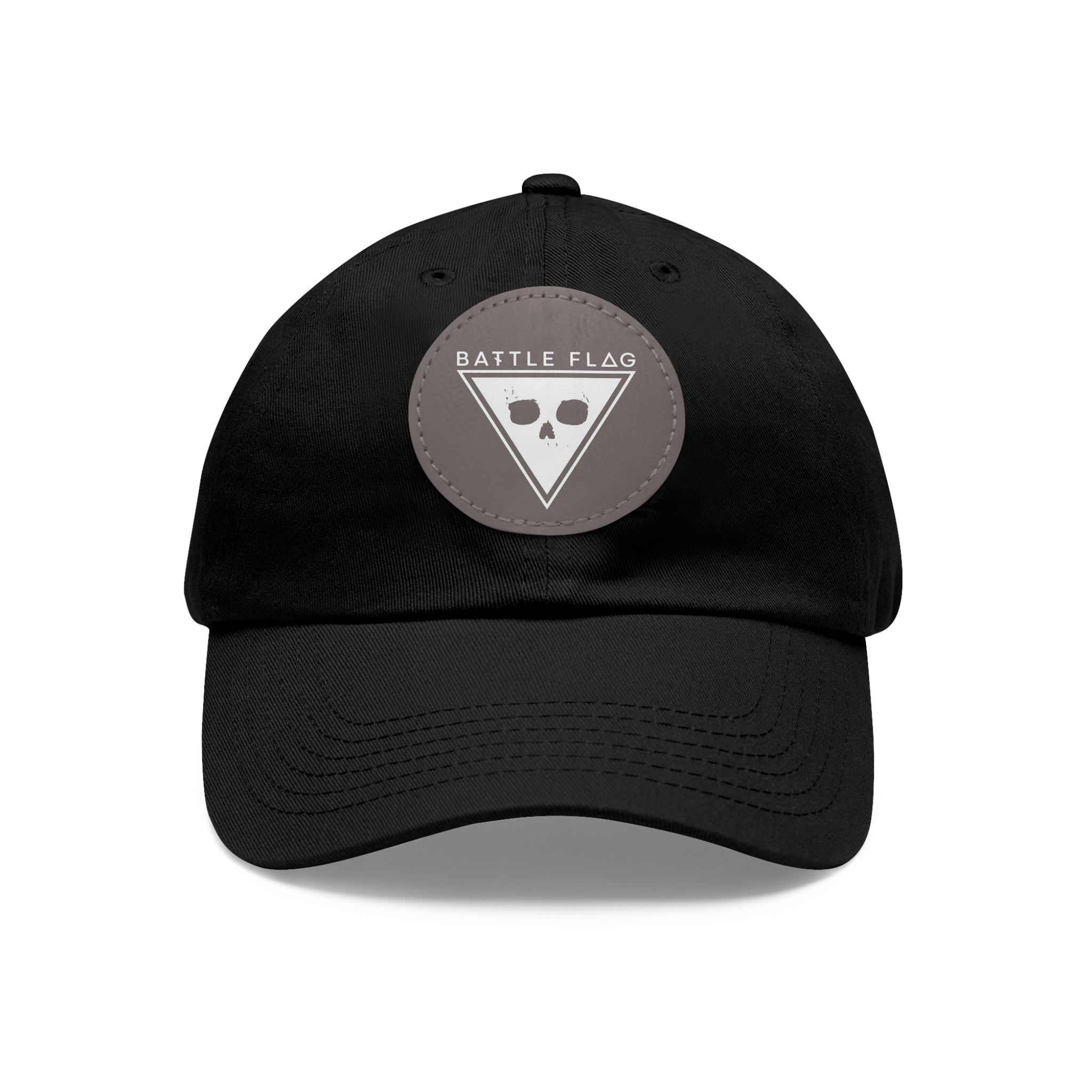 Battle Flag Hat with Leather Patch - White Emblem