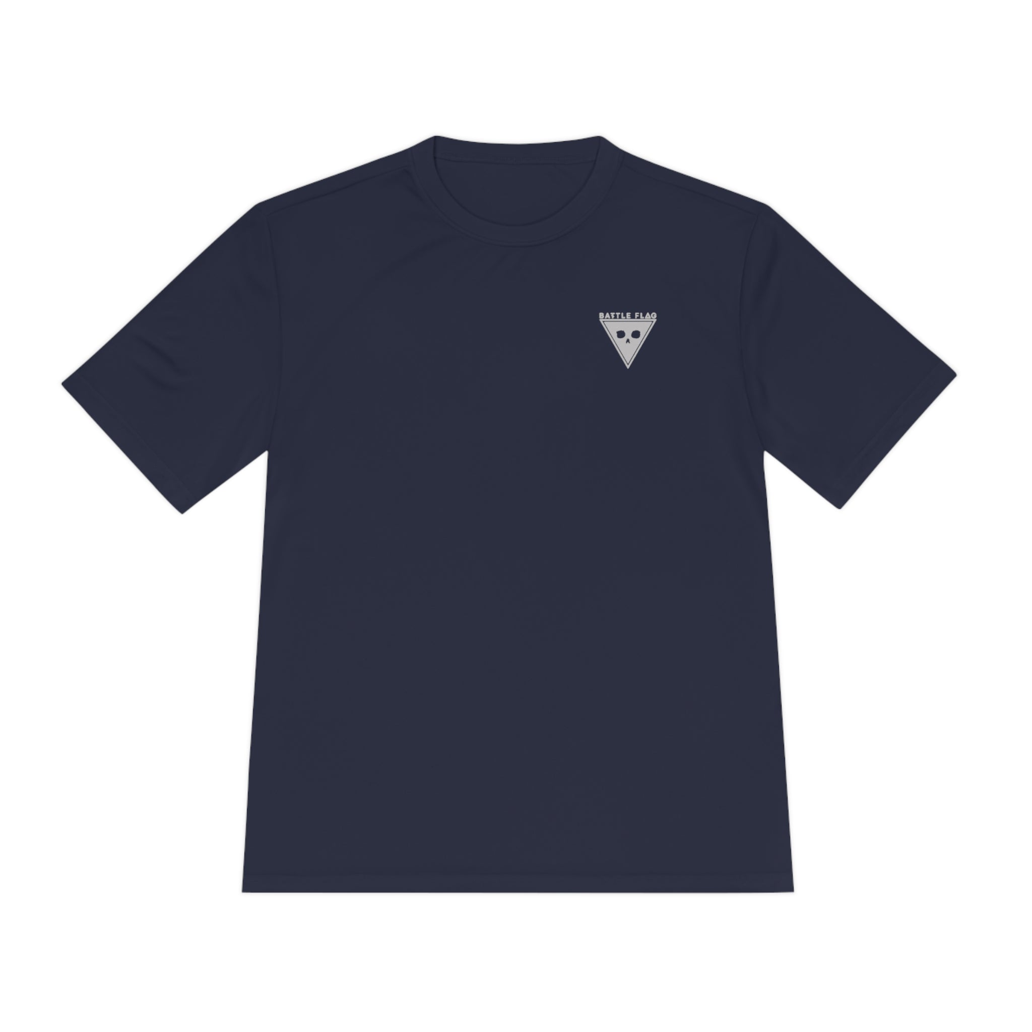 Battle Flag Unisex Moisture Wicking Tee - Small Light Grey Emblem