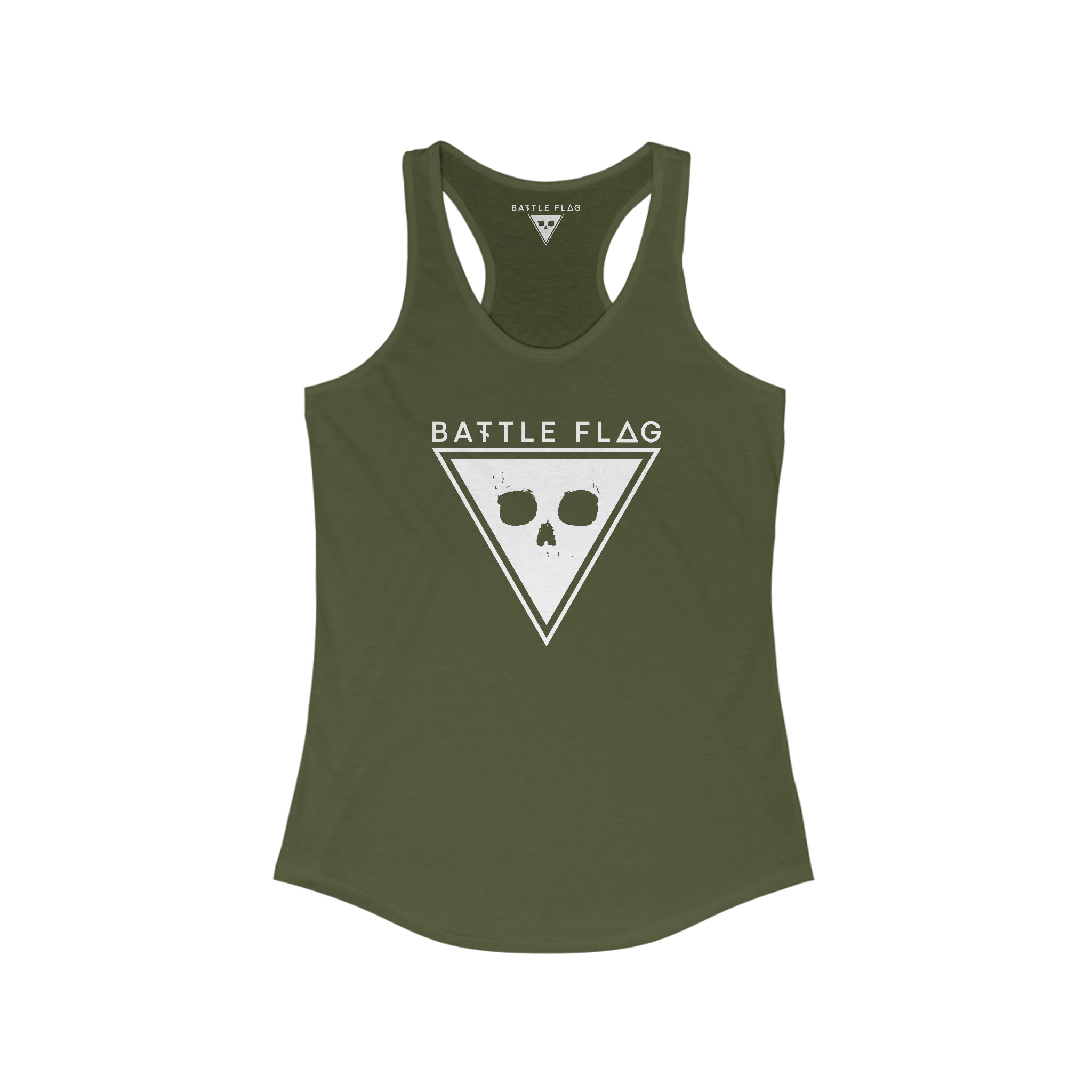 Battle Flag Women's Ideal Racerback Tank - White Emblem