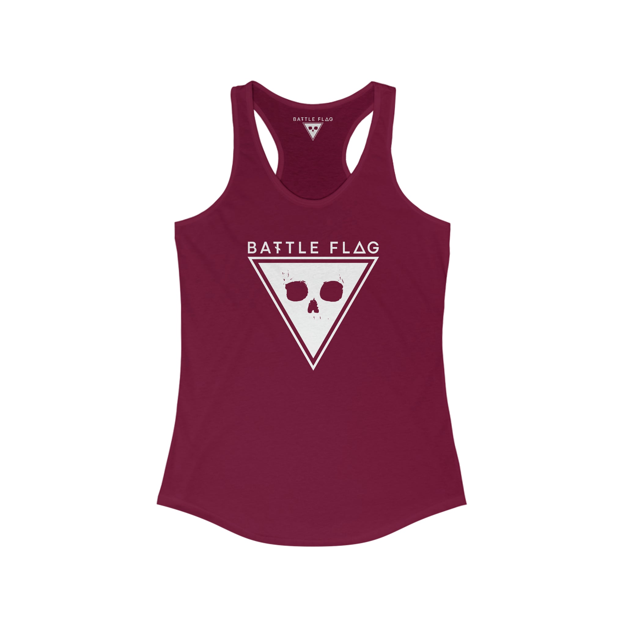 Battle Flag Women's Ideal Racerback Tank - White Emblem
