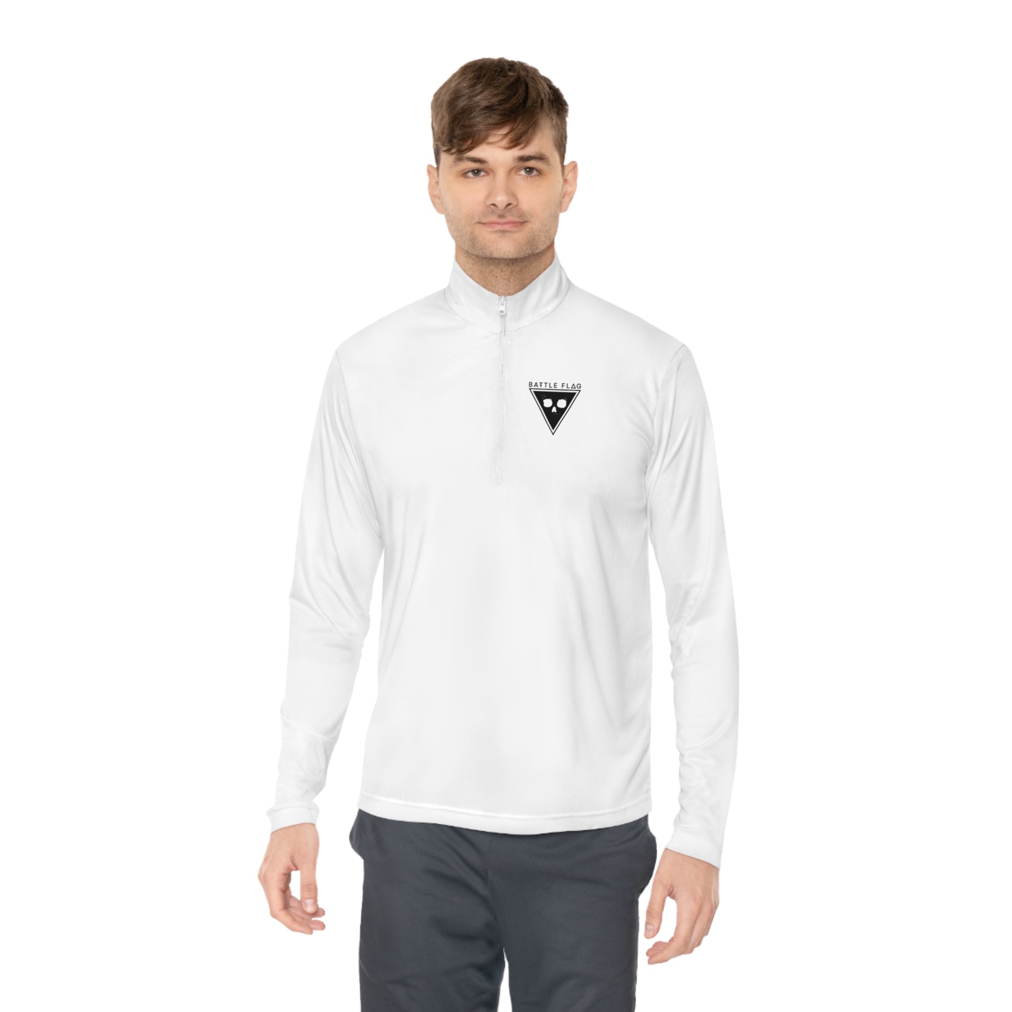 Battle Flag Unisex Quarter-Zip Pullover - Black Emblem