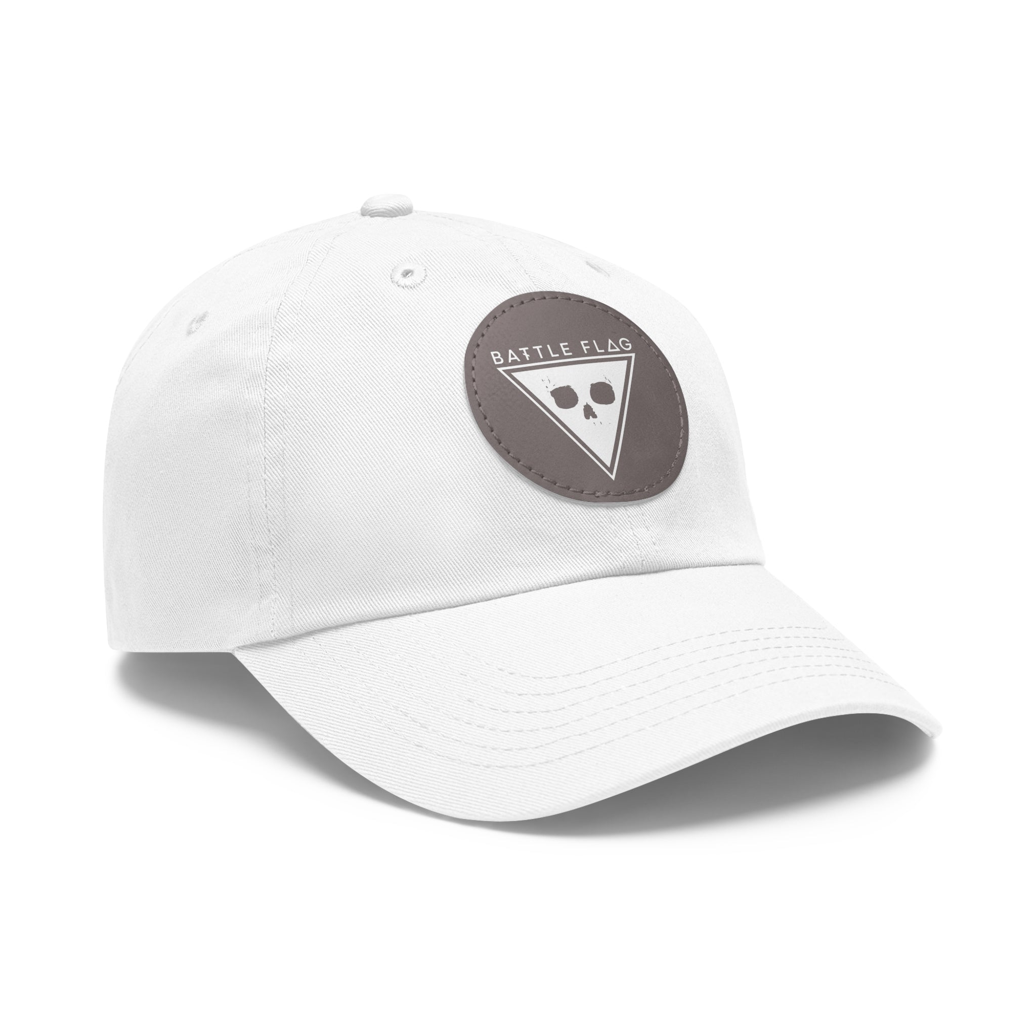 Battle Flag Hat with Leather Patch - White Emblem