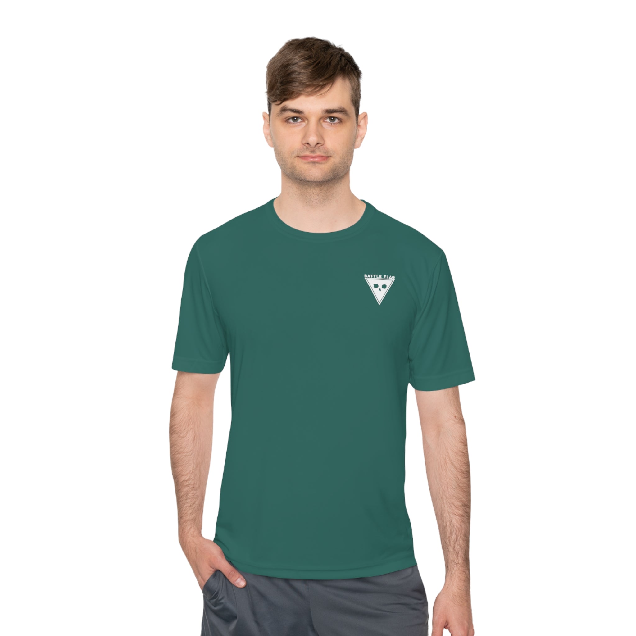 Battle Flag Unisex Moisture Wicking Tee - Small White Emblem