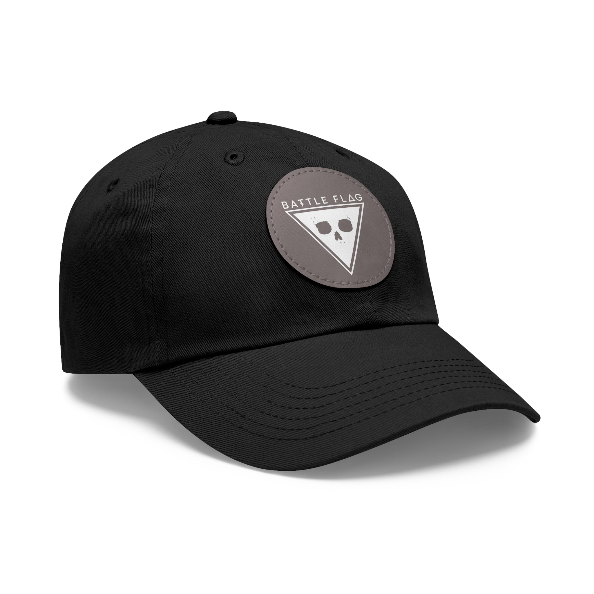 Battle Flag Hat with Leather Patch - White Emblem