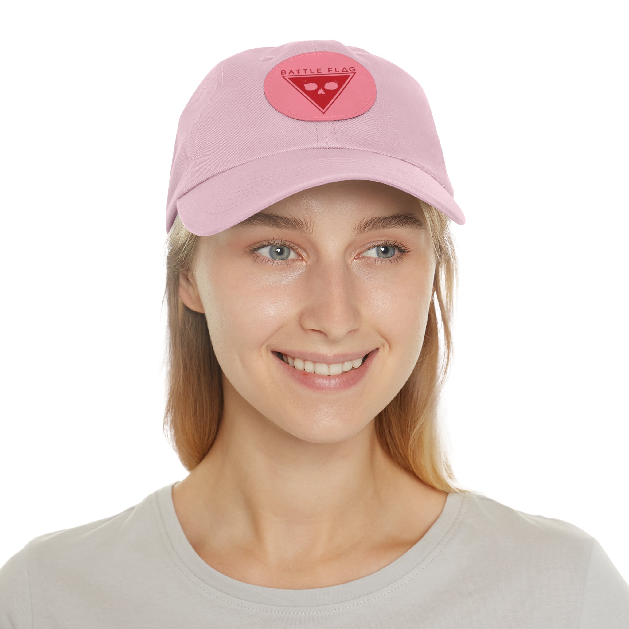 Battle Flag Hat with Leather Patch - Red Emblem