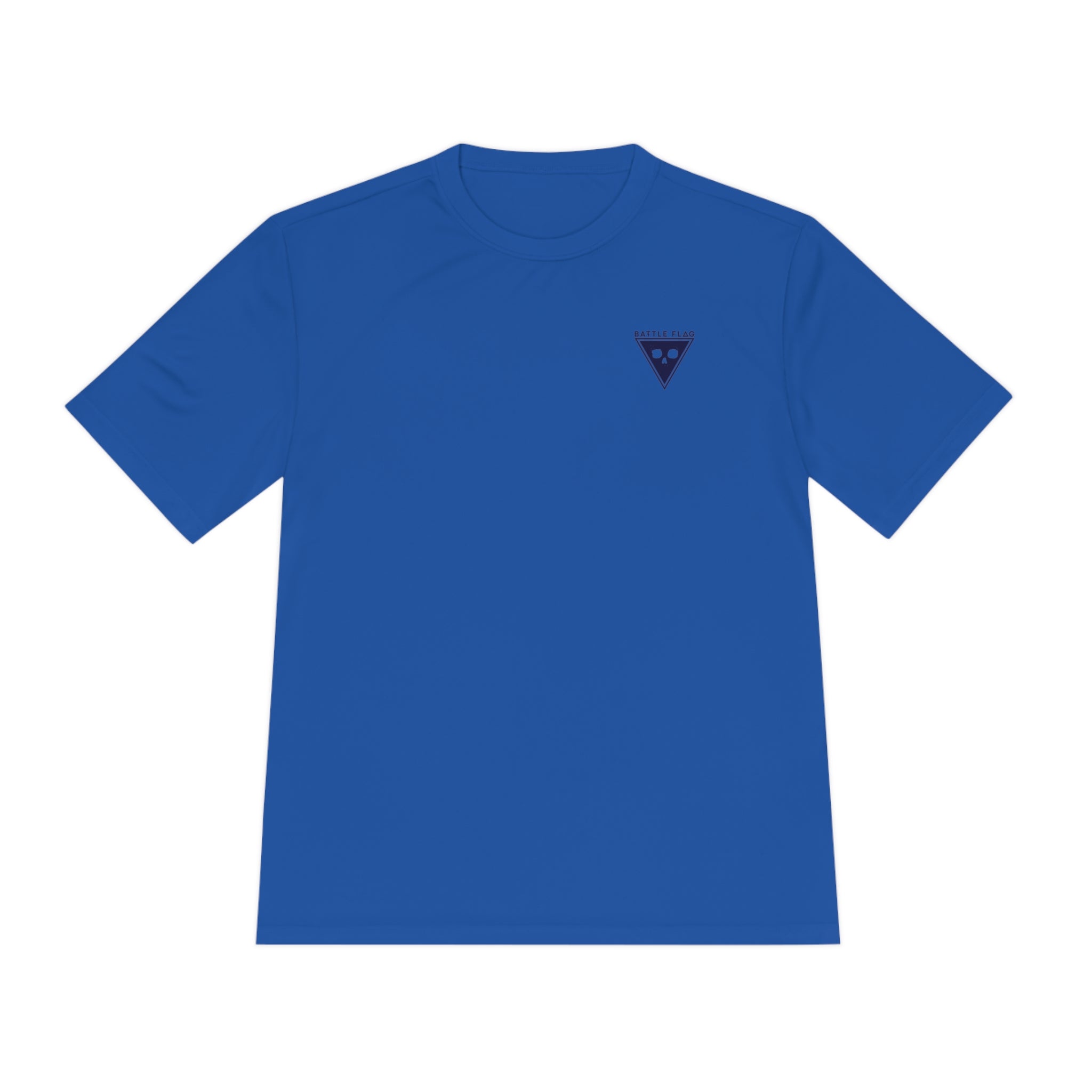 Battle Flag Unisex Moisture Wicking Tee - Small Blue Emblem