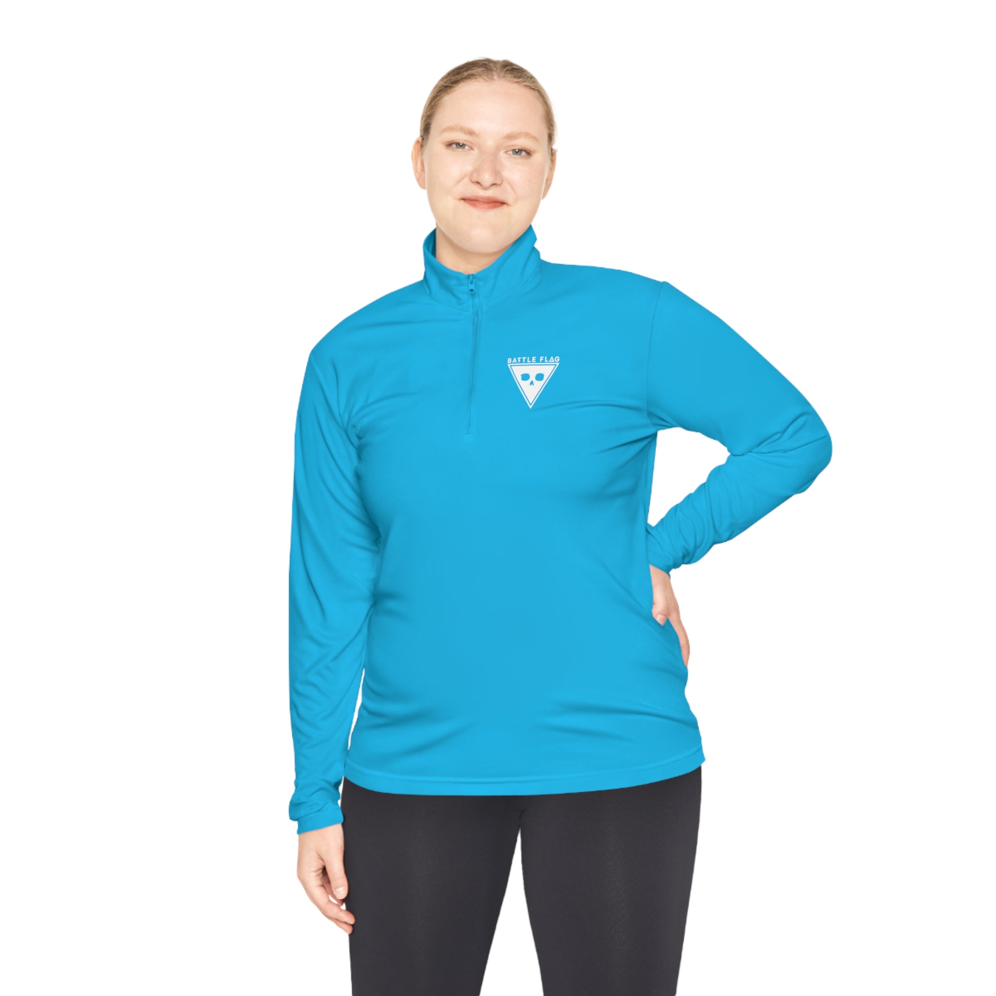 Battle Flag Unisex Quarter-Zip Pullover - White Emblem