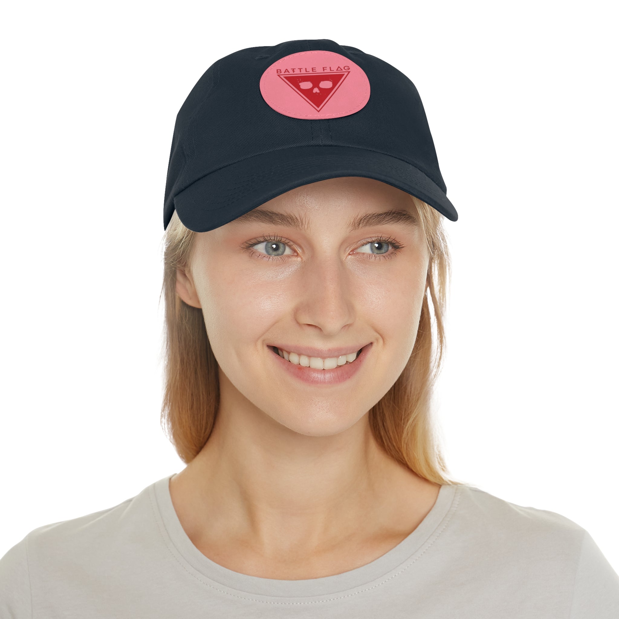 Battle Flag Hat with Leather Patch - Red Emblem