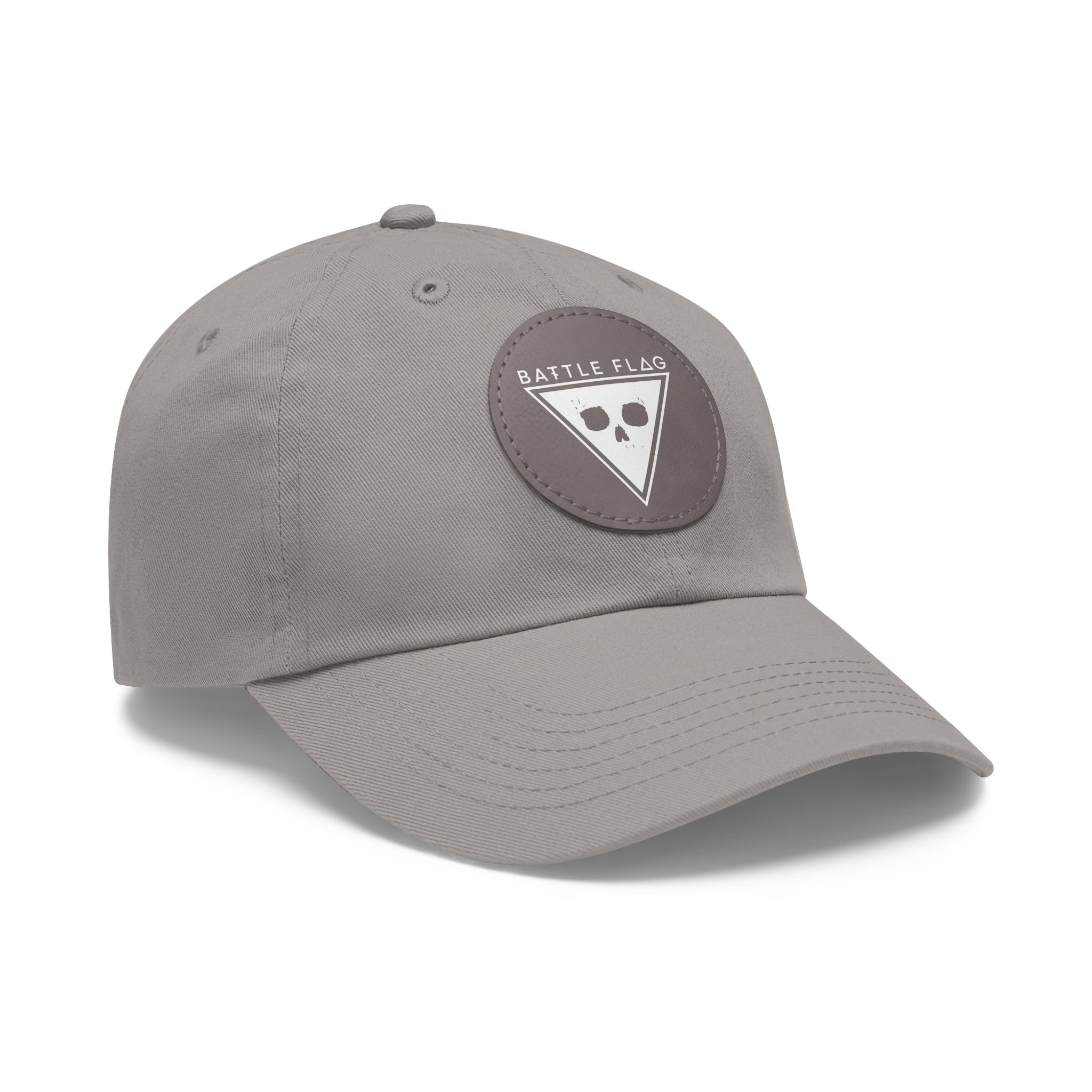 Battle Flag Hat with Leather Patch - White Emblem