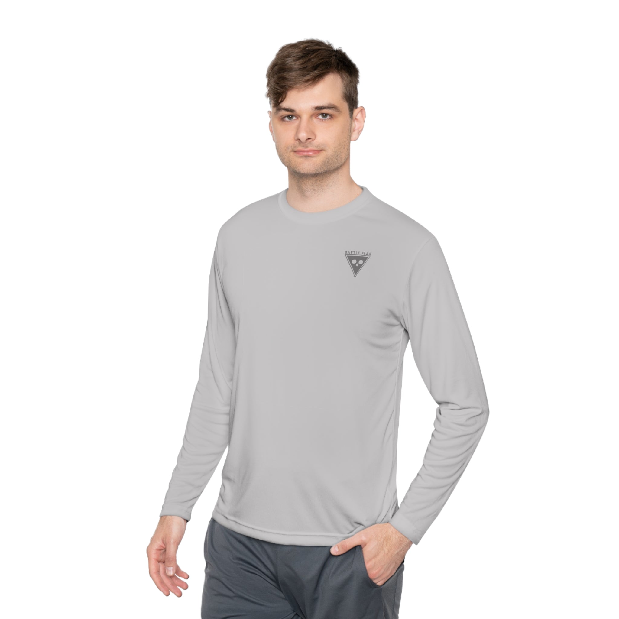 Battle Flag Unisex Lightweight Sport Top - Small Grey Emblem