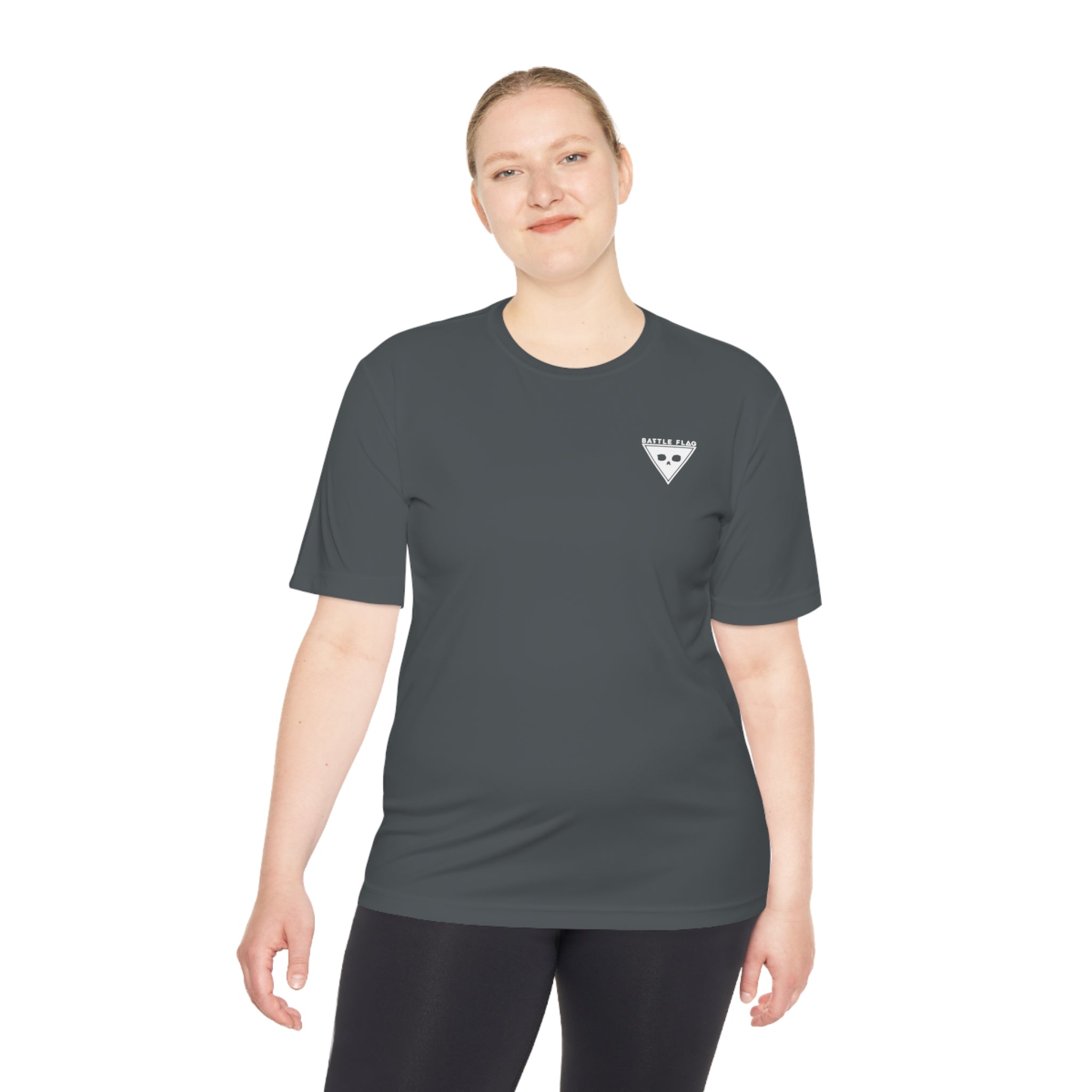 Battle Flag Unisex Moisture Wicking Tee - Small White Emblem