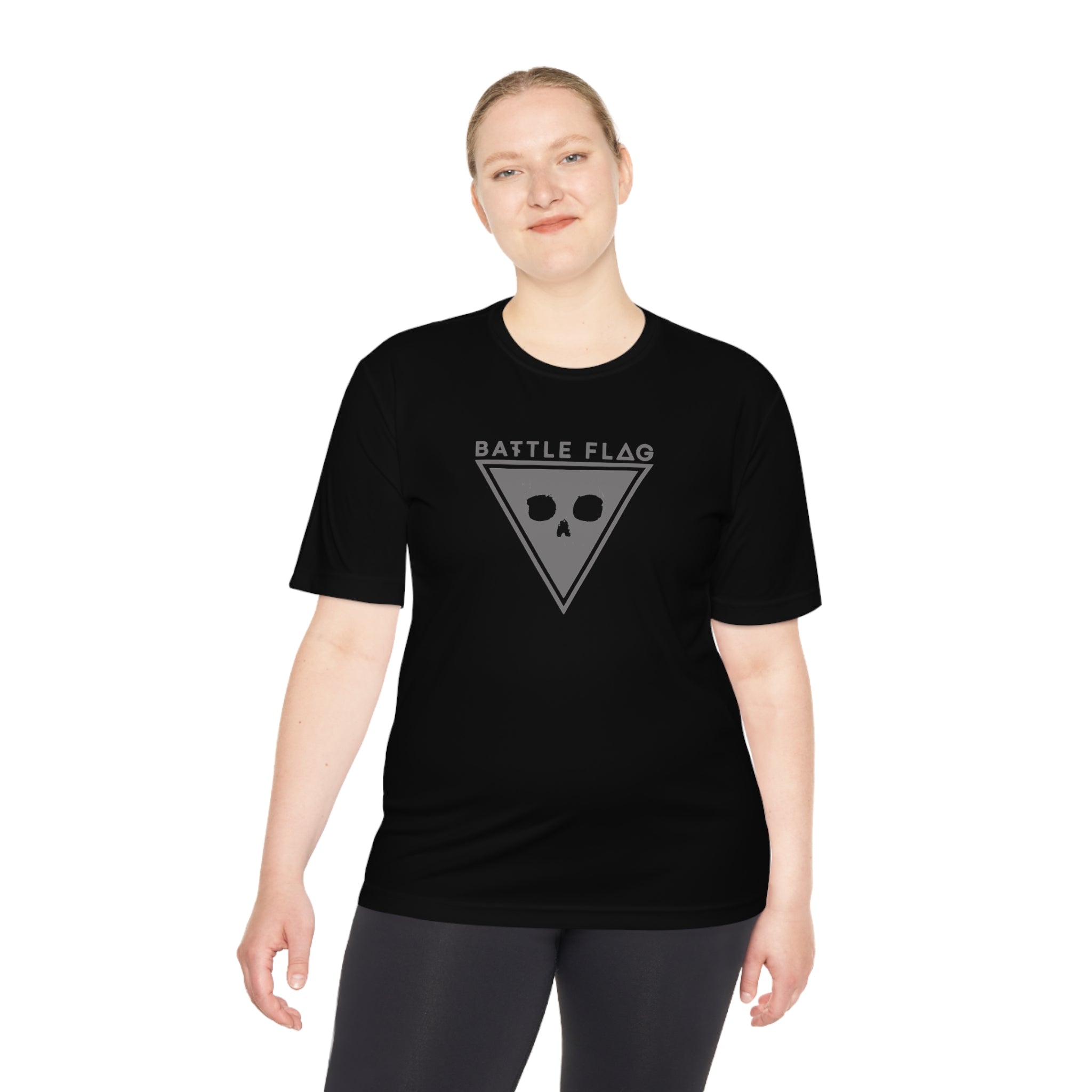 Battle Flag Unisex Moisture Wicking Tee - Grey Emblem