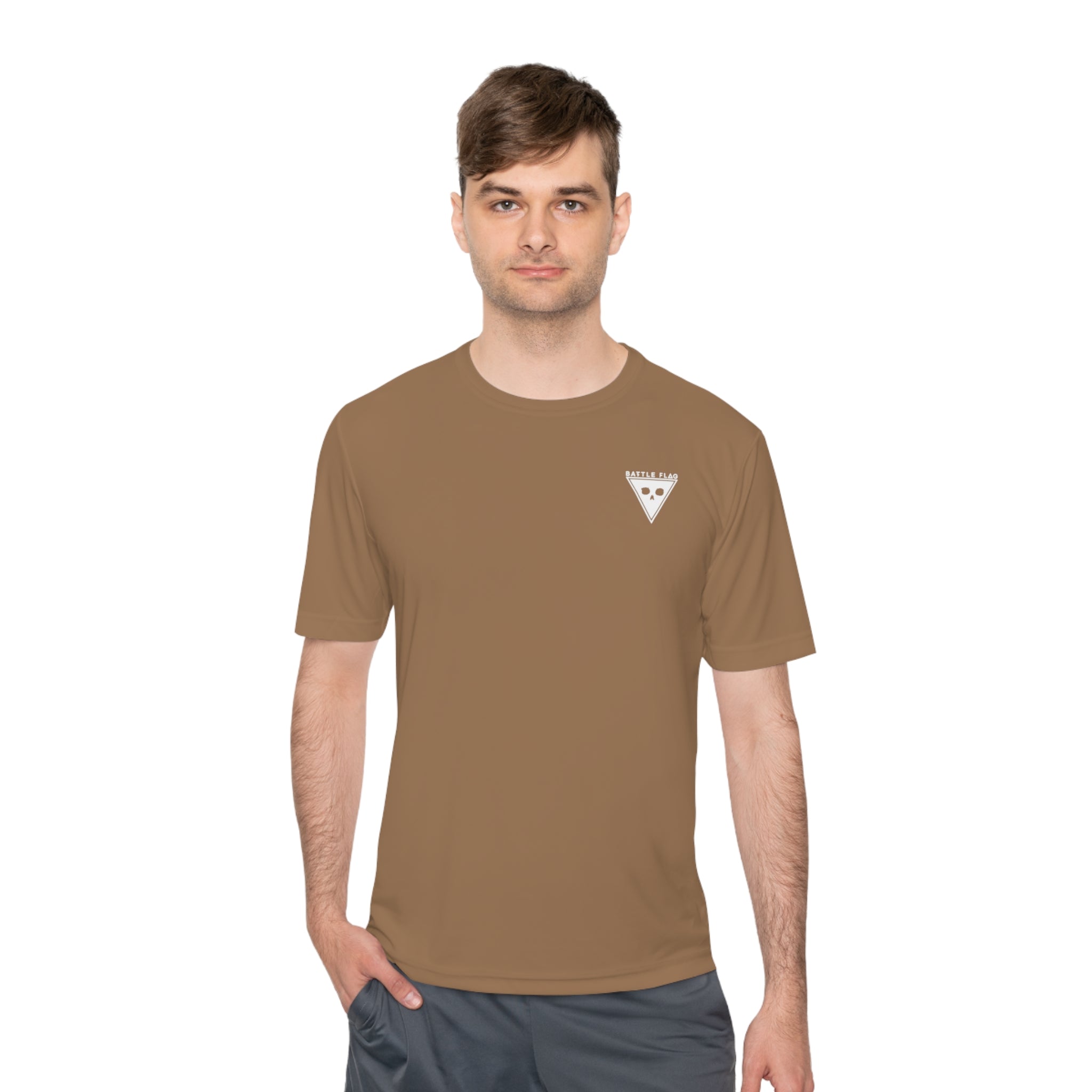 Battle Flag Unisex Moisture Wicking Tee - Small White Emblem