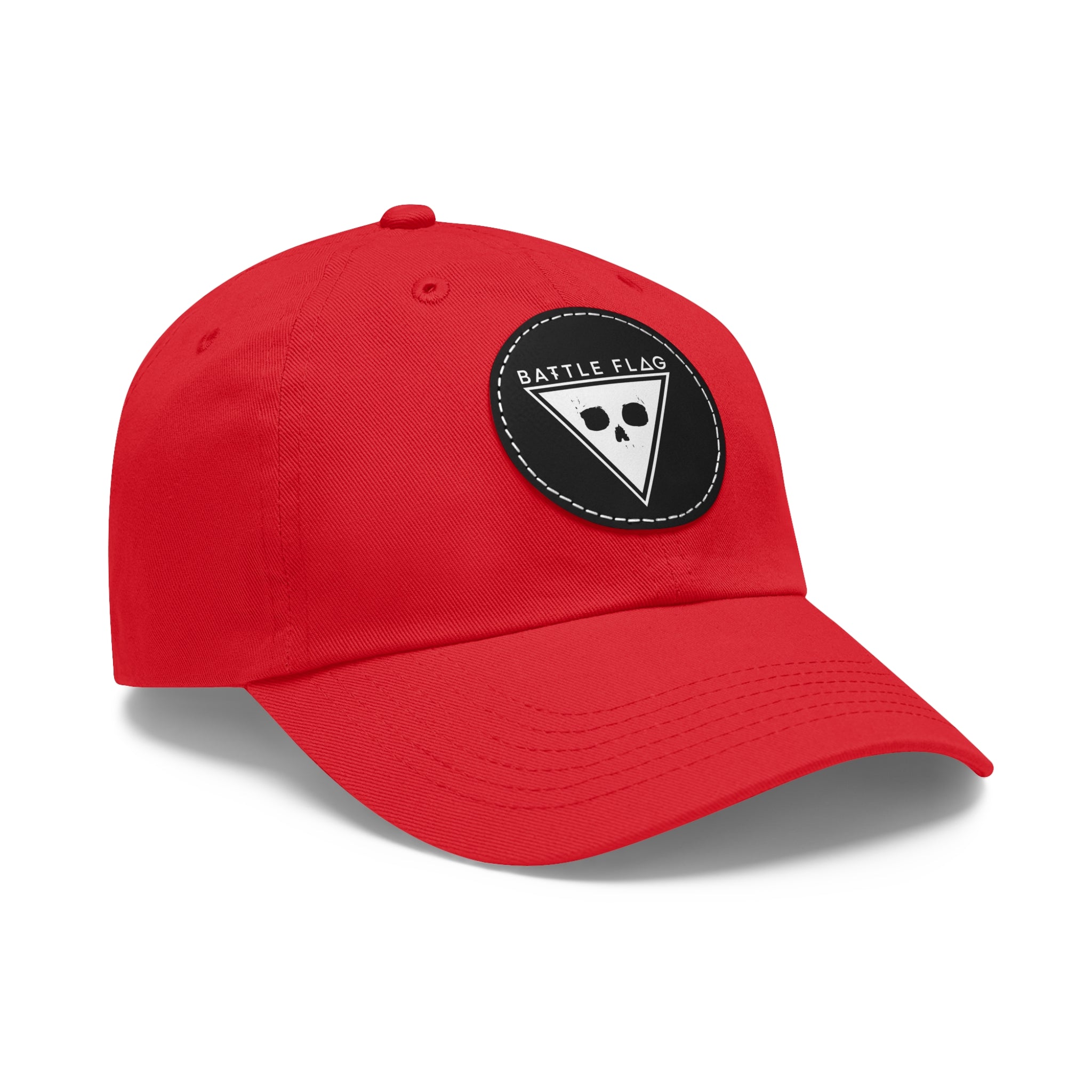Battle Flag Hat with Leather Patch - White Emblem