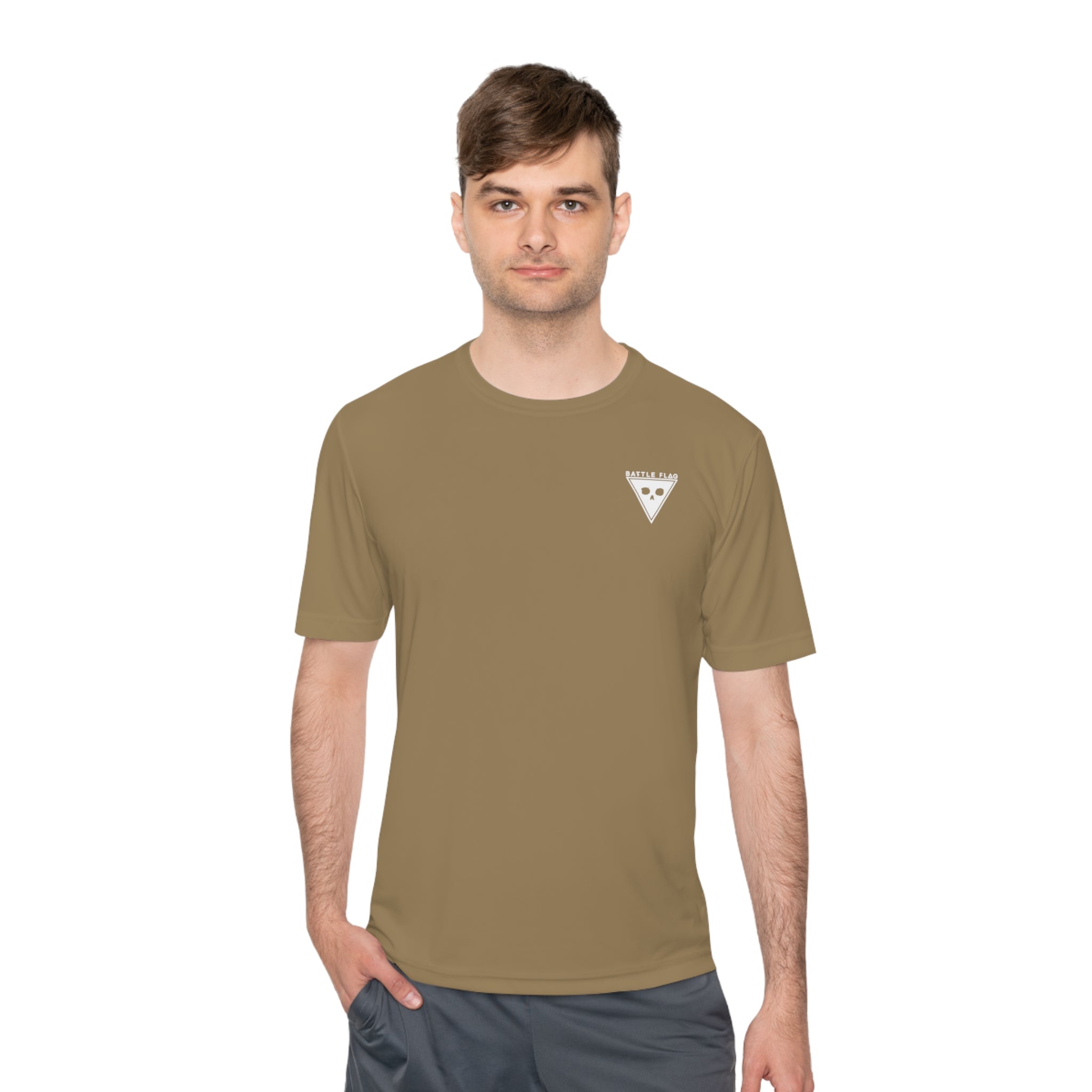 Battle Flag Unisex Moisture Wicking Tee - Small White Emblem
