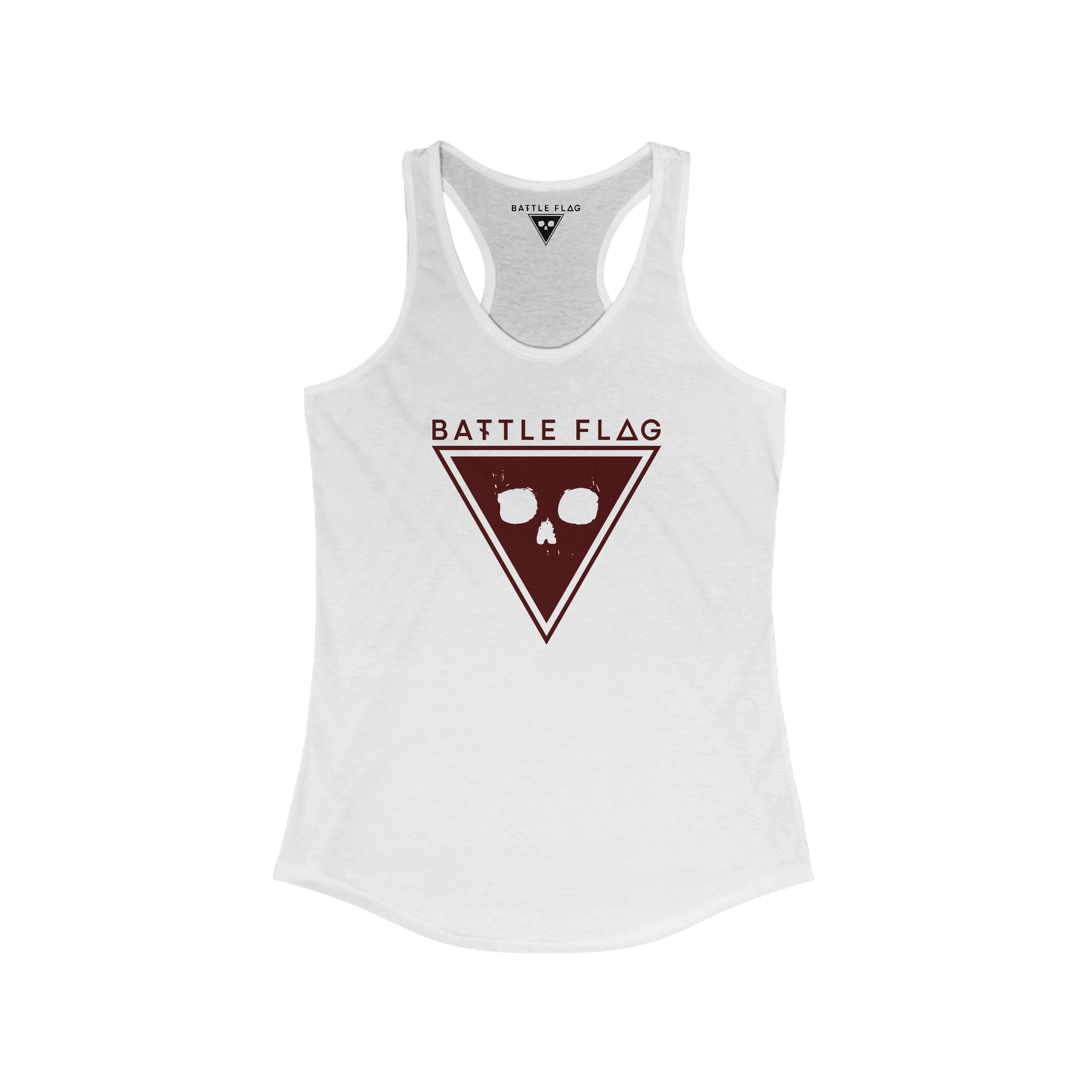 Battle Flag Women's Ideal Racerback Tank - Maroon Emblem